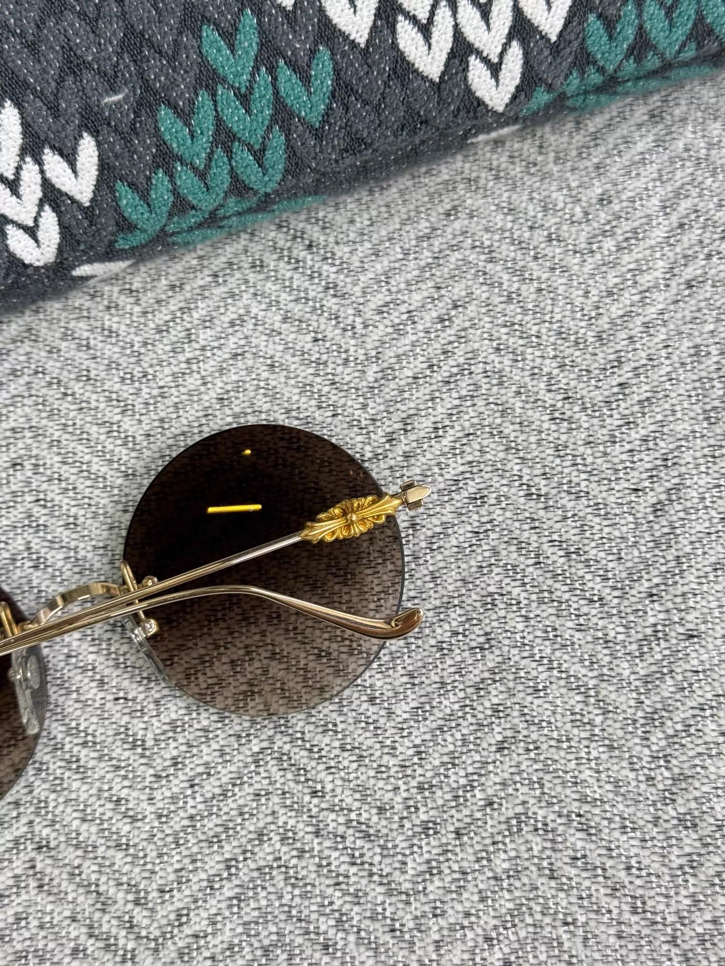Chrome Hearts Chrome Hearts Round Tobacco Grad Cross Sunglasses Size ONE SIZE - 5 Thumbnail