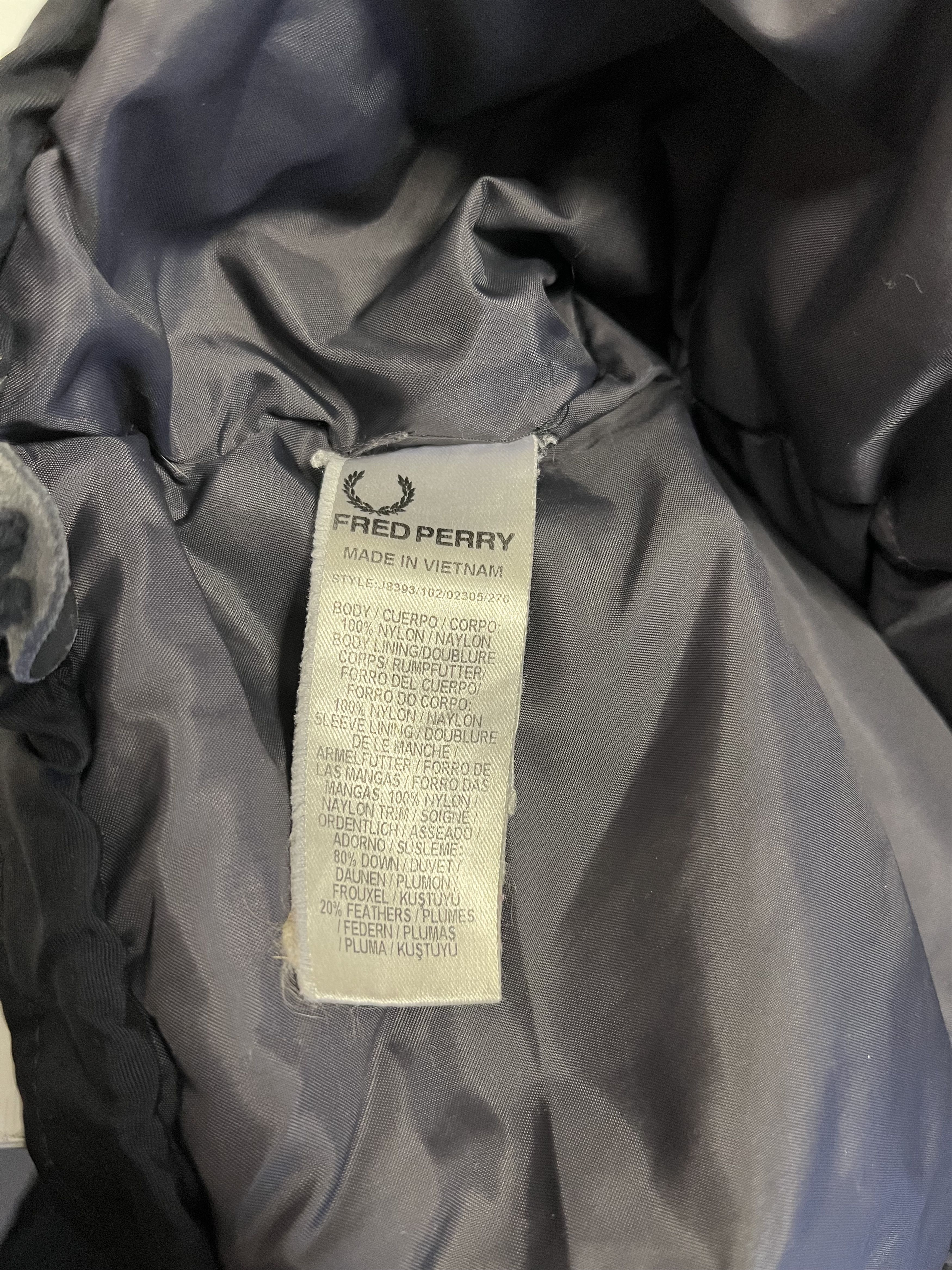 Fred Perry Down puffer padded jacket men m parka coat hooded Size US M / EU 48-50 / 2 - 8 Thumbnail