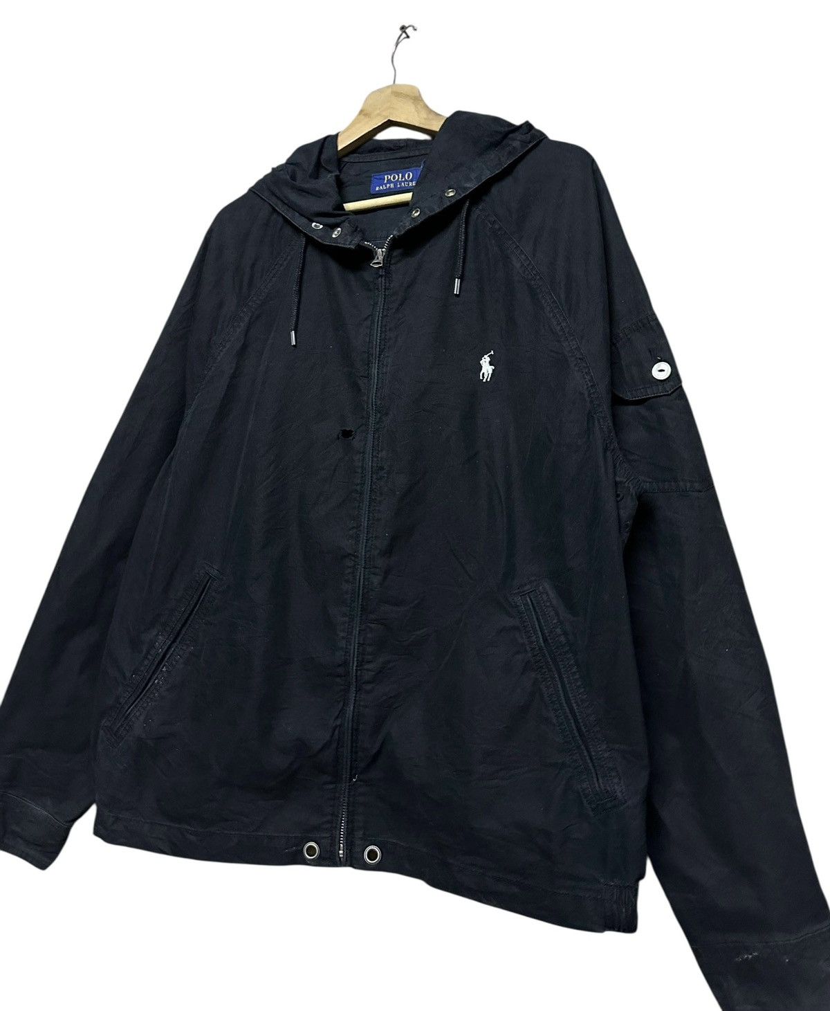 Polo Ralph Lauren Polo Ralph Lauren Black Bomber Zipper Hoodies Jacket Size US XL / EU 56 / 4 - 8 Thumbnail