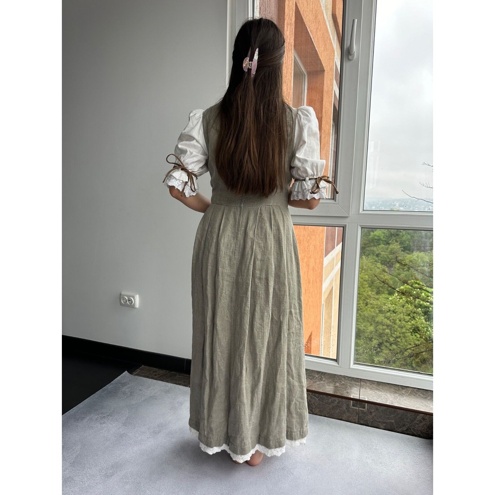 Vintage VTG Hammerschmid Bavarian Austria Style Linen Woman Folk Lon Size M / US 6-8 / IT 42-44 - 2 Thumbnail