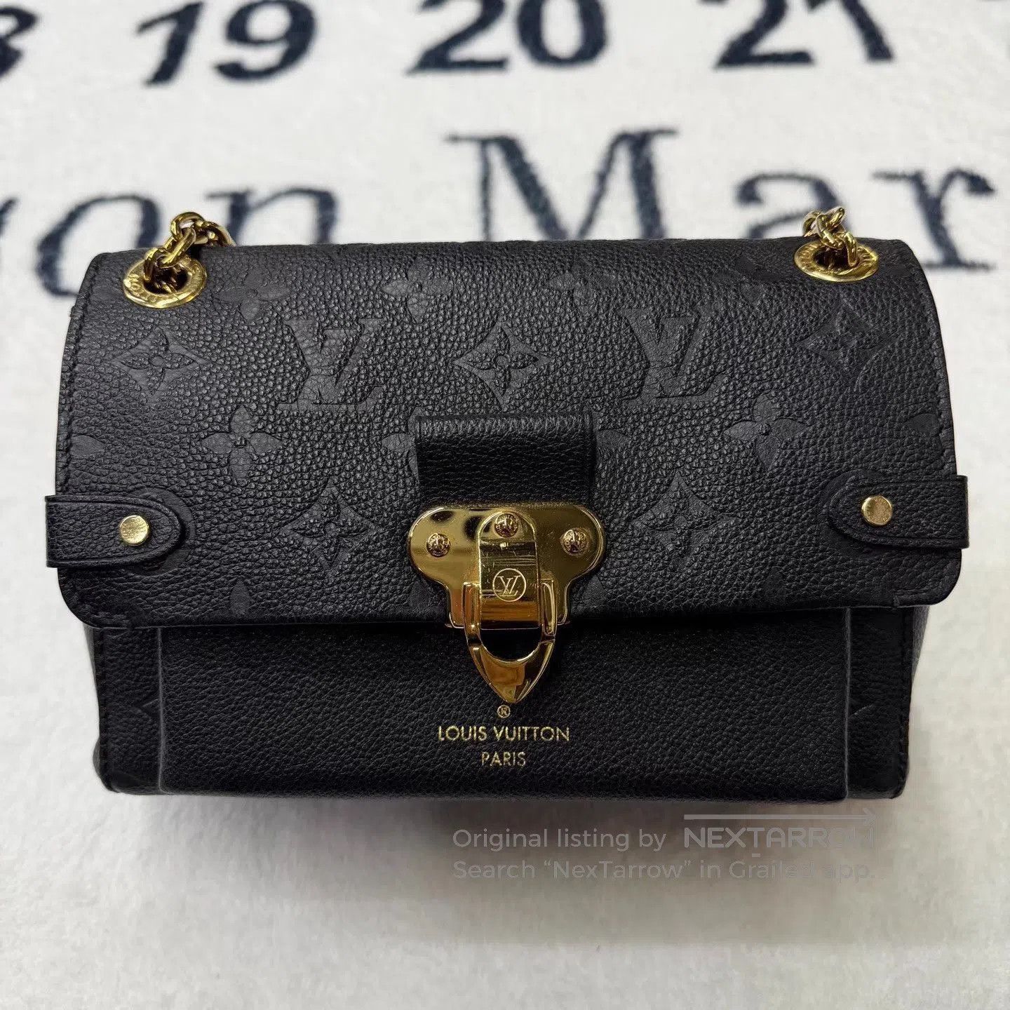 Louis Vuitton Black Textured Crossbody Bag with Gold Hardware. Size ONE SIZE - 1 Thumbnail
