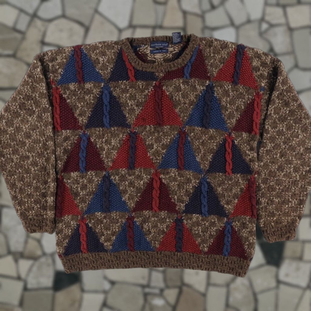 Vintage VTG Northern isles Hand Knit 3D Chunky Solid Long Sleeve Sweater Men's 2XL Shirt Size US XXL / EU 58 / 5 - 1 Thumbnail