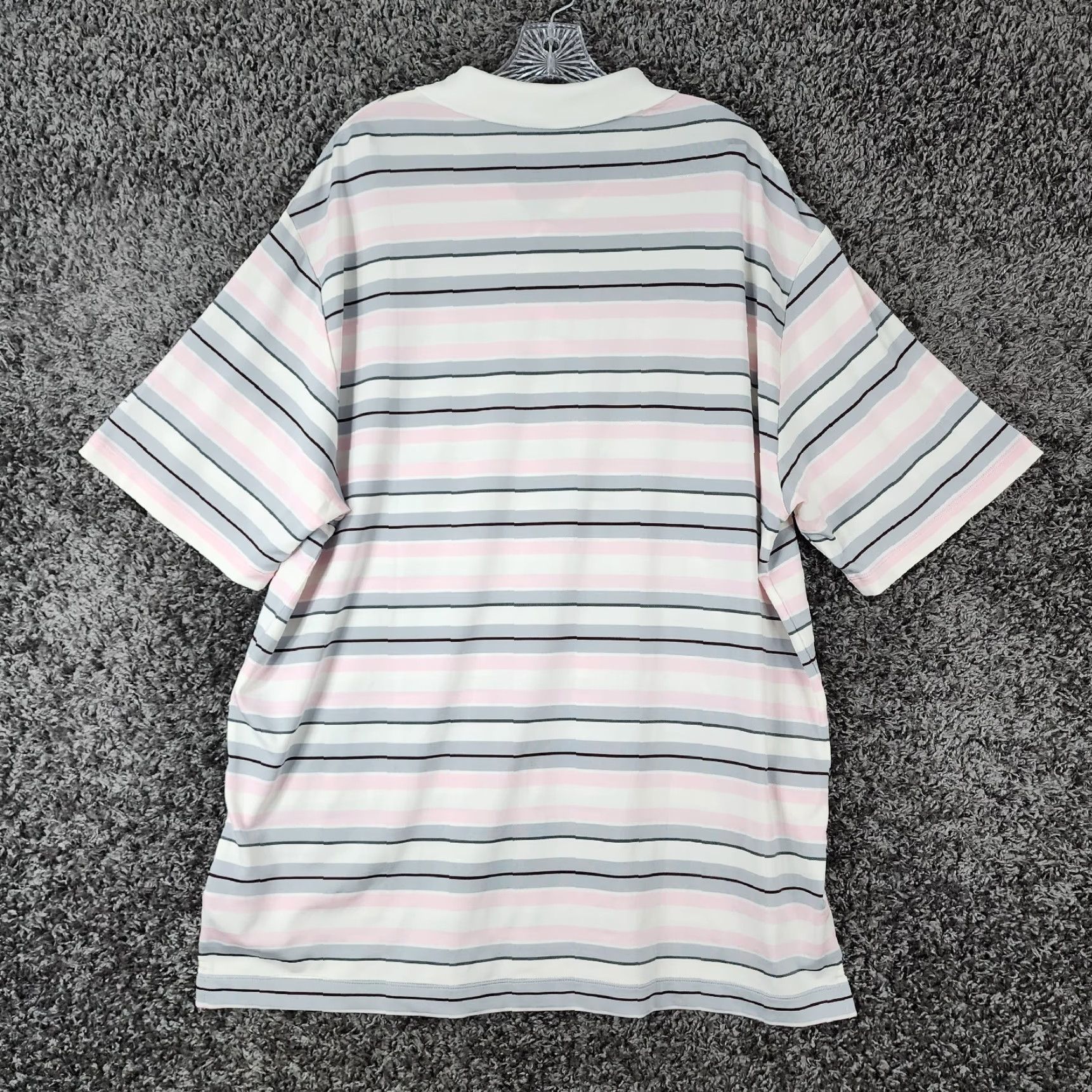 Nike Nike Golf Polo Shirt Men XL Pink Gray Striped Short Sleeve with Performance Golf Polo Shirt Size US XL / EU 56 / 4 - 6 Thumbnail