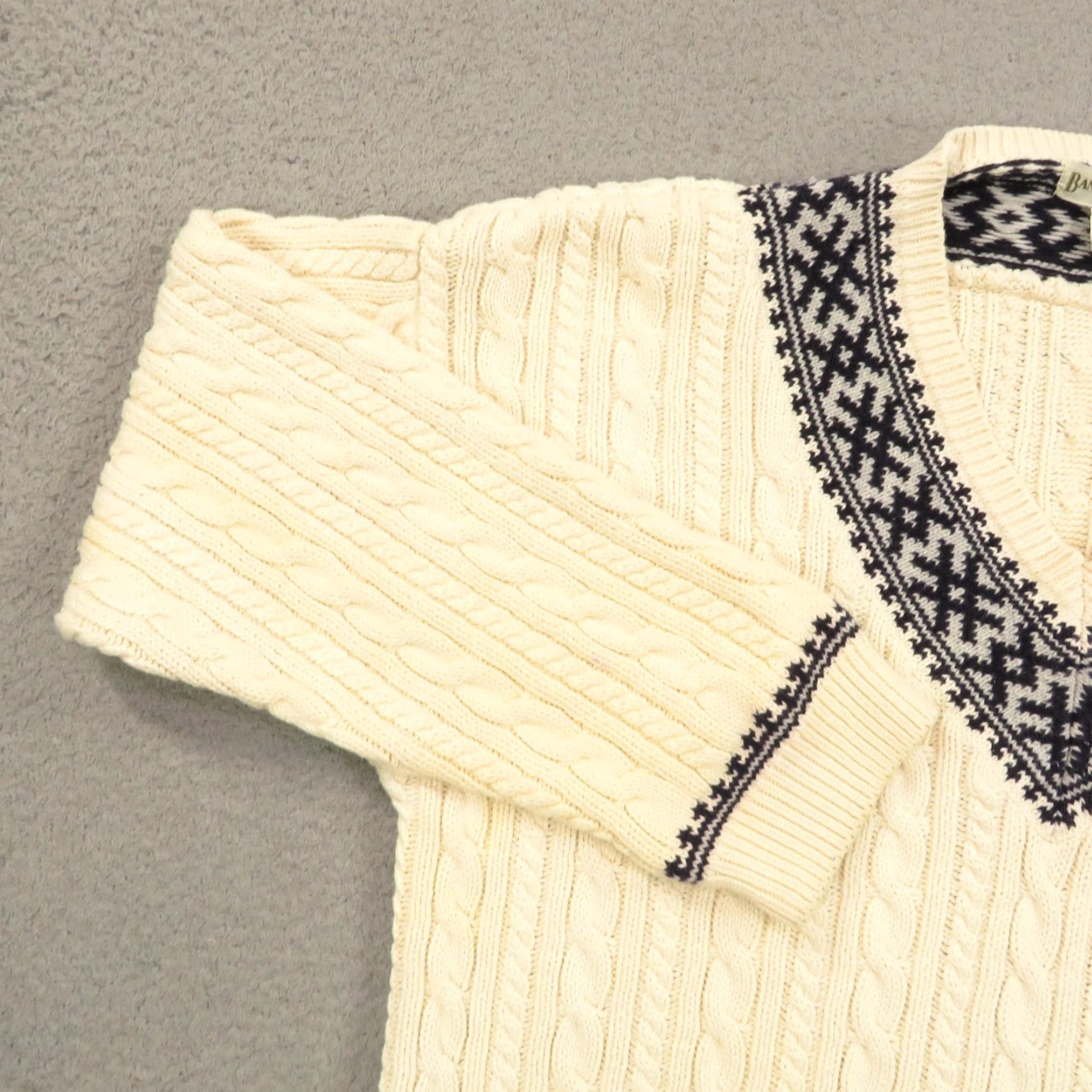Banana Republic VINTAGE Banana Republic Sweater Mens Large Cable Knit Varsity Tennis Criquet 80s Size US L / EU 52-54 / 3 - 5 Thumbnail