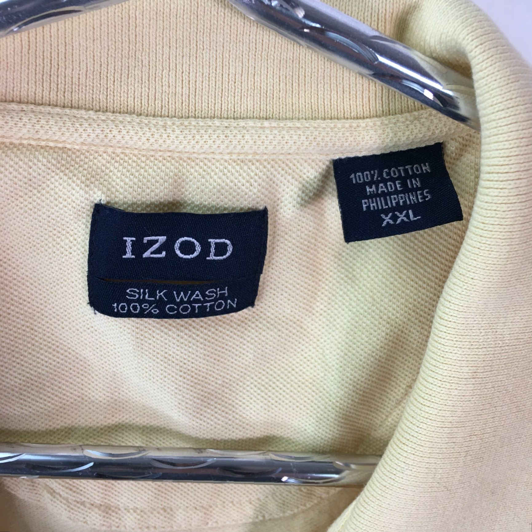 Izod Izod Mens Polo T Shirt Short Sleeves Collared Pullover Classic Yellow XXL Size Size US XXL / EU 58 / 5 - 4 Thumbnail