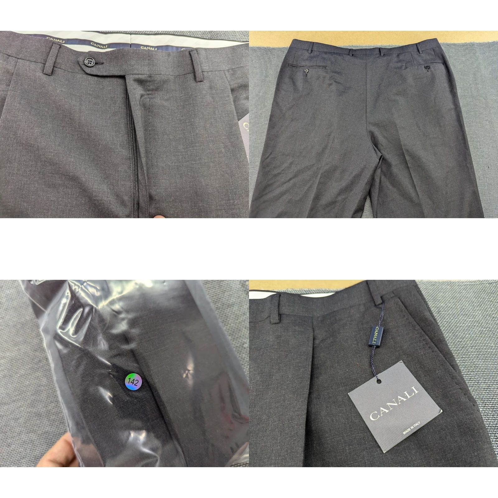 Canali Canali Mens Dress Pants 44x26 Gray Wool Rayon Formal Woolmark Pants Mens Regular Gray 44x26 Wool Pants Size US 44 / EU 60 - 9 Thumbnail