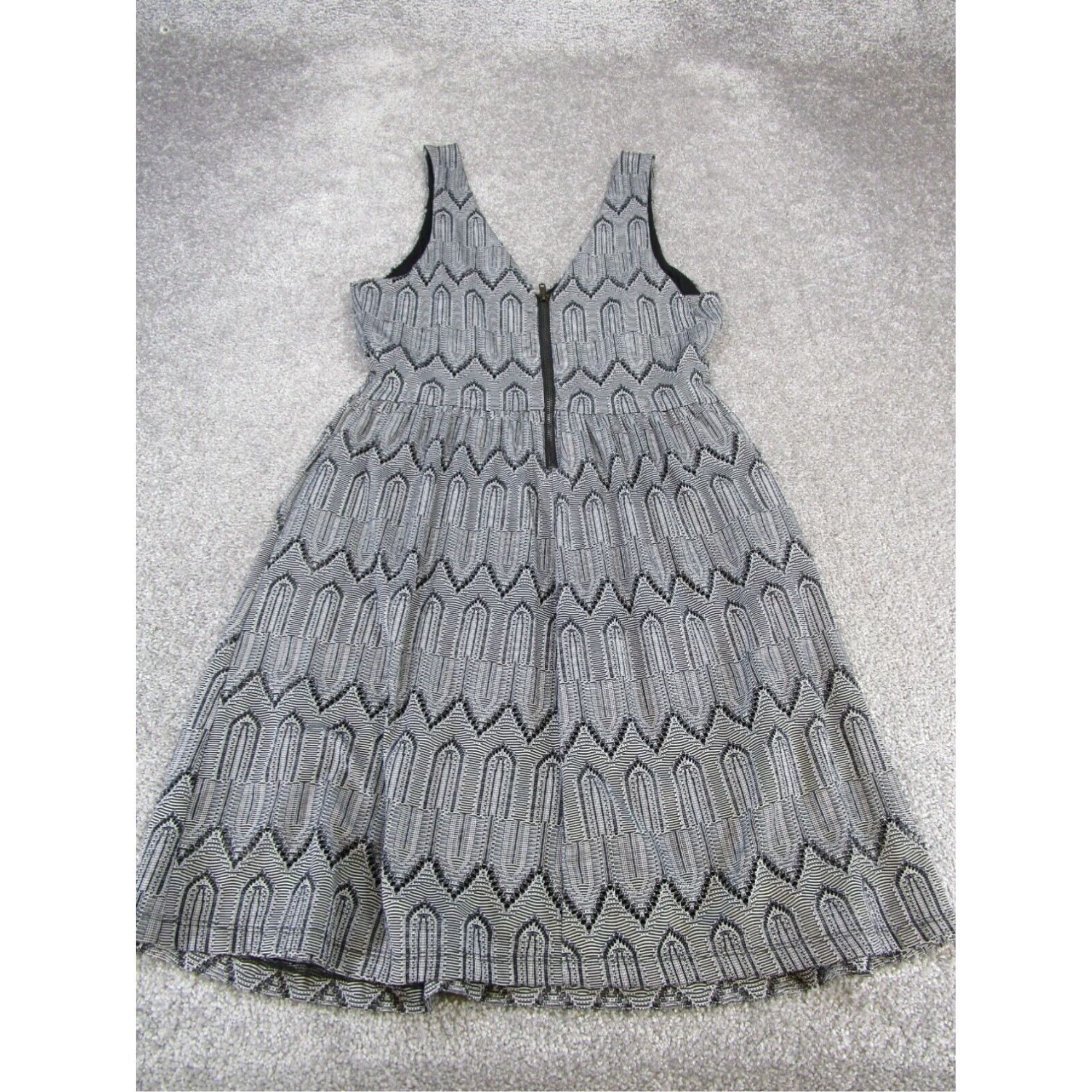 Lucky Brand Lucky Brand Women's Mini Dress Gray Sleeveless V-Neck Zip Back Cotton Casual Travel M Size M / US 6-8 / IT 42-44 - 3 Thumbnail
