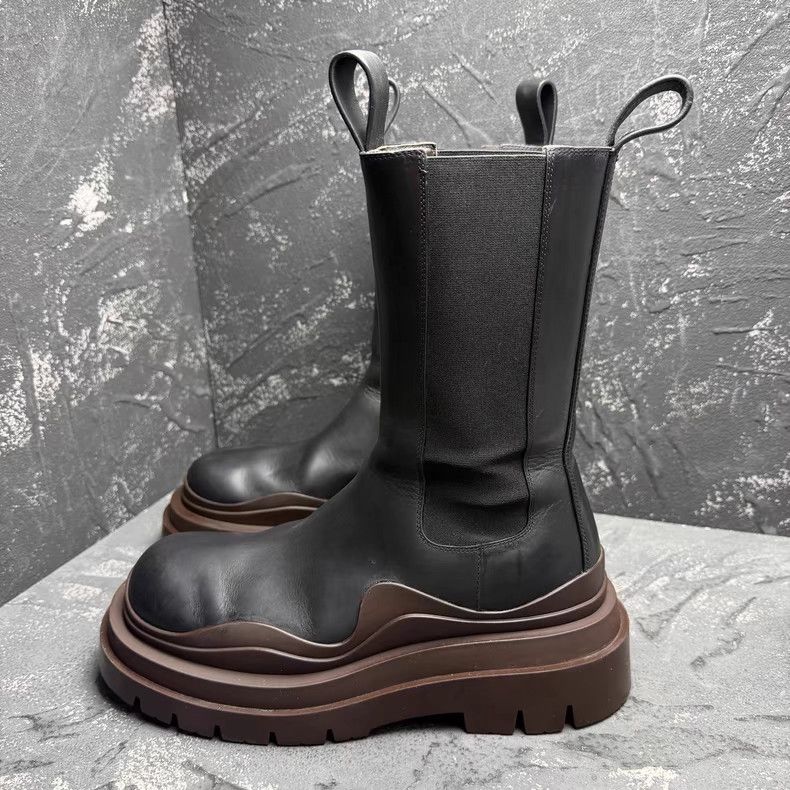 Bottega Veneta Bottega Veneta Black & Brown Thick-Sole Cigarette Boots Q10 Size US 8 / IT 38 - 7 Thumbnail