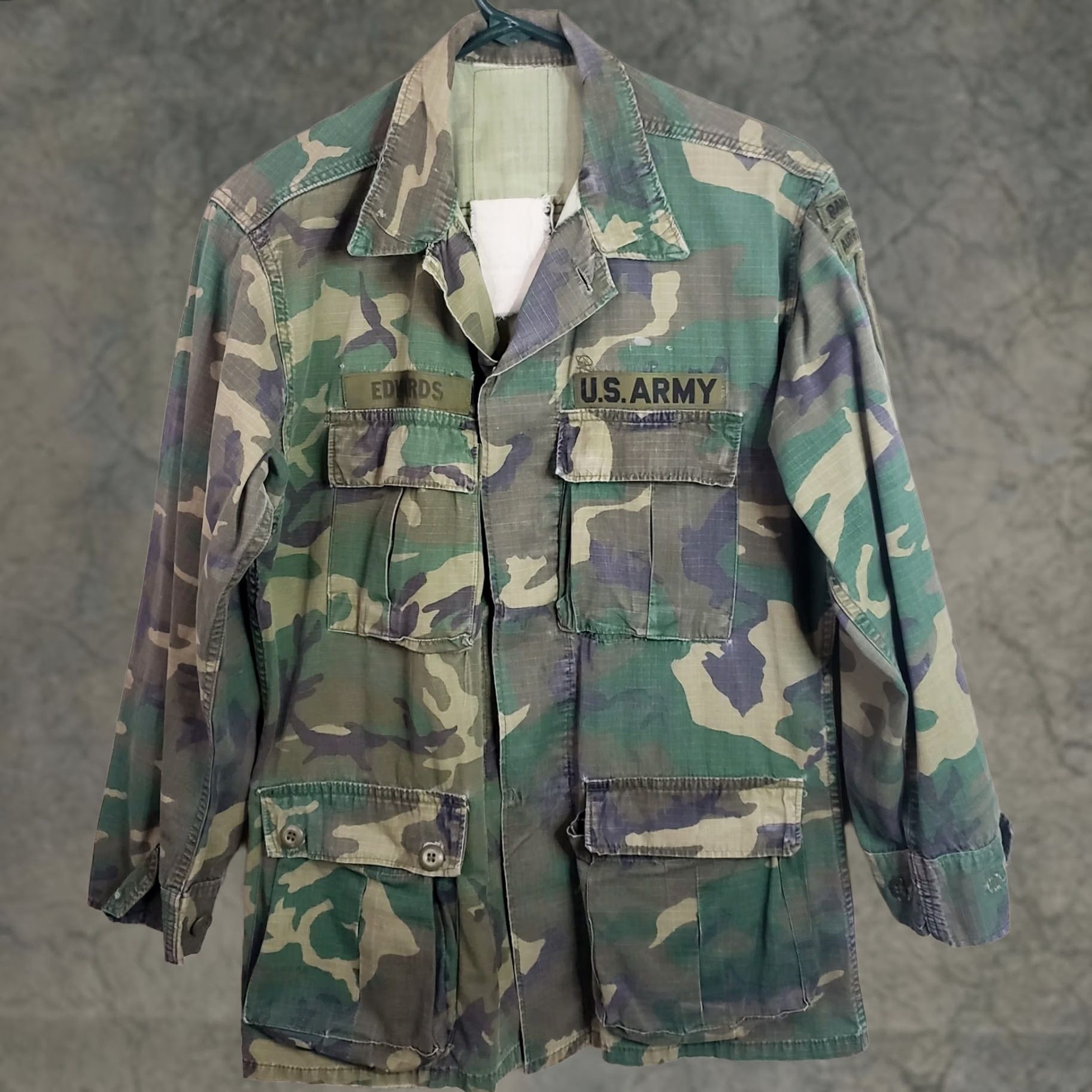 Vintage VINTAGE US Army Jacket Mens M Woodland Camo Combat Coat Hot Weather Ranger Patch Men Jacket Woodland Army Camo Green XS? Size US M / EU 48-50 / 2 - 1 Thumbnail