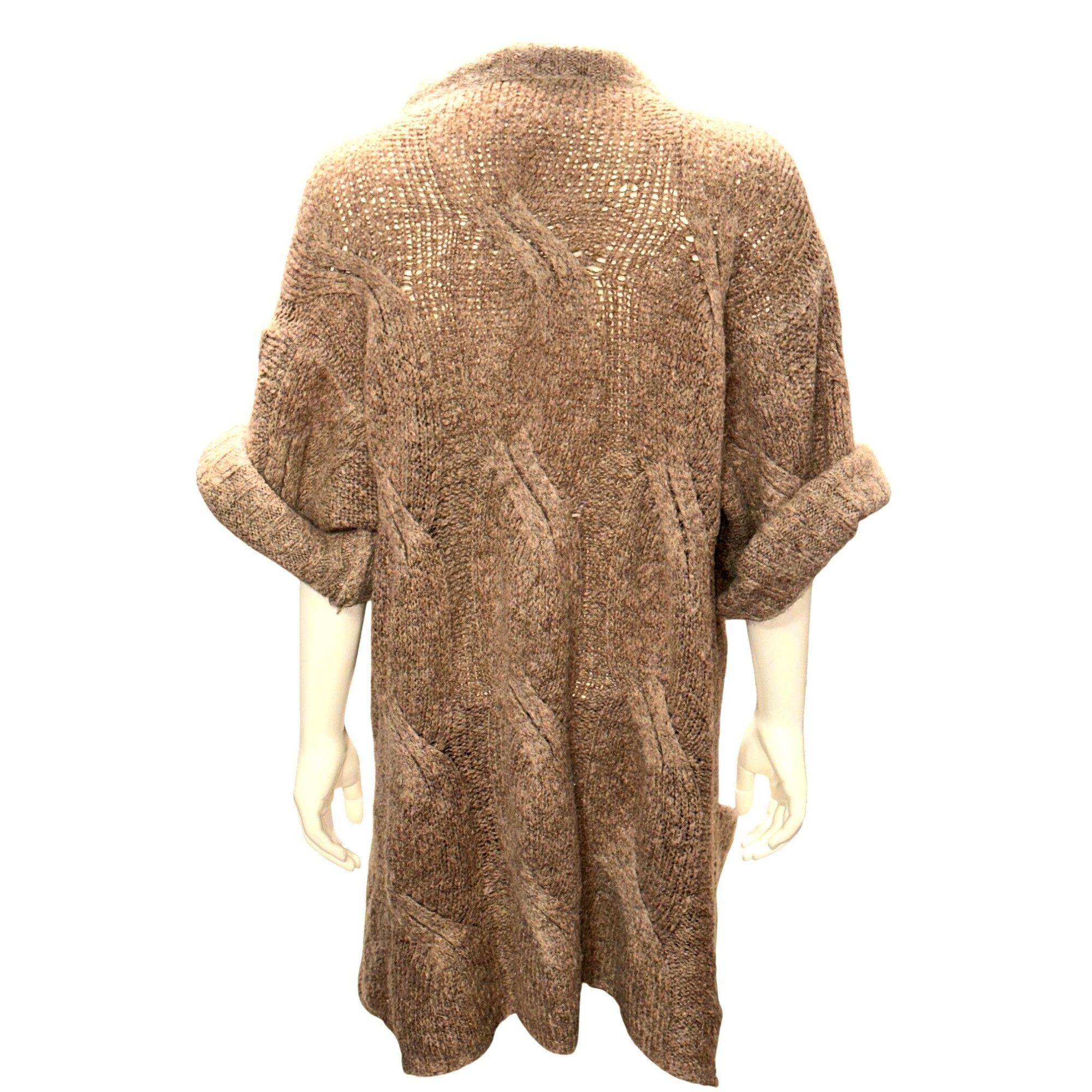 Other CCC Cozy Knit Button Up Brown Cardigan Sweater Pockets Short Size L / US 10 / IT 46 - 3 Thumbnail
