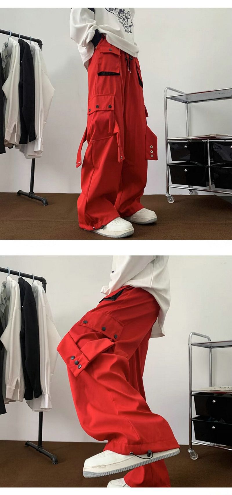 Japanese Brand × Vintage American Style Wide-leg Cargo Pants For Men Spring Autumn Size US 30 / EU 46 - 3 Thumbnail