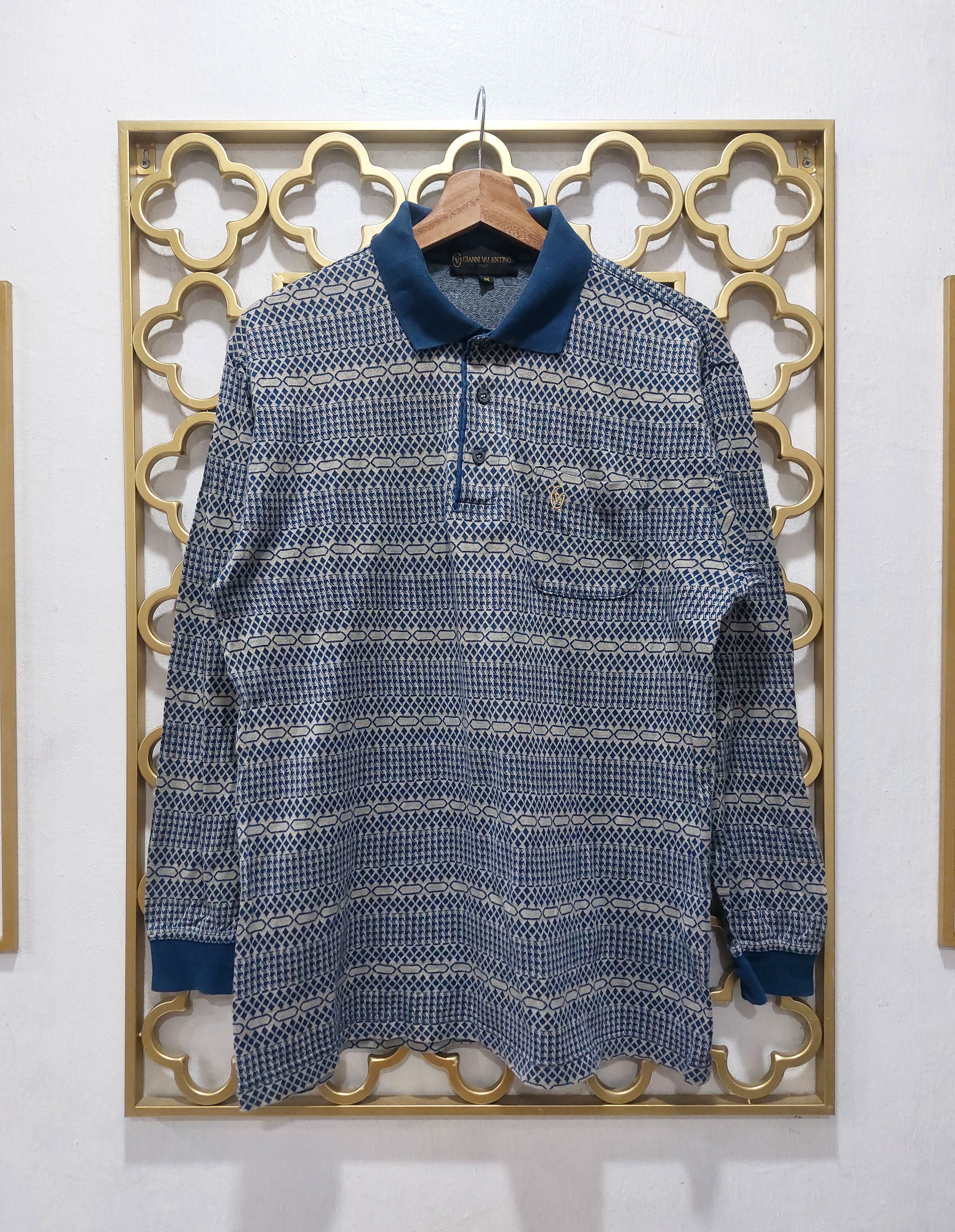 Gianni Valentino × Japanese Brand VINTAGE GIANNI VALENTINO LONG SLEEVE POLO Size US M / EU 48-50 / 2 - 1 Thumbnail