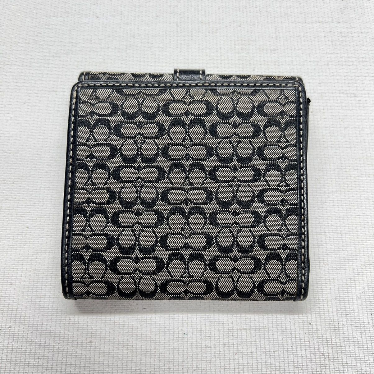 Coach × Vintage Coach Wallet Grey Jacquard Double C Monogram Logo Buckle Size ONE SIZE - 3 Thumbnail
