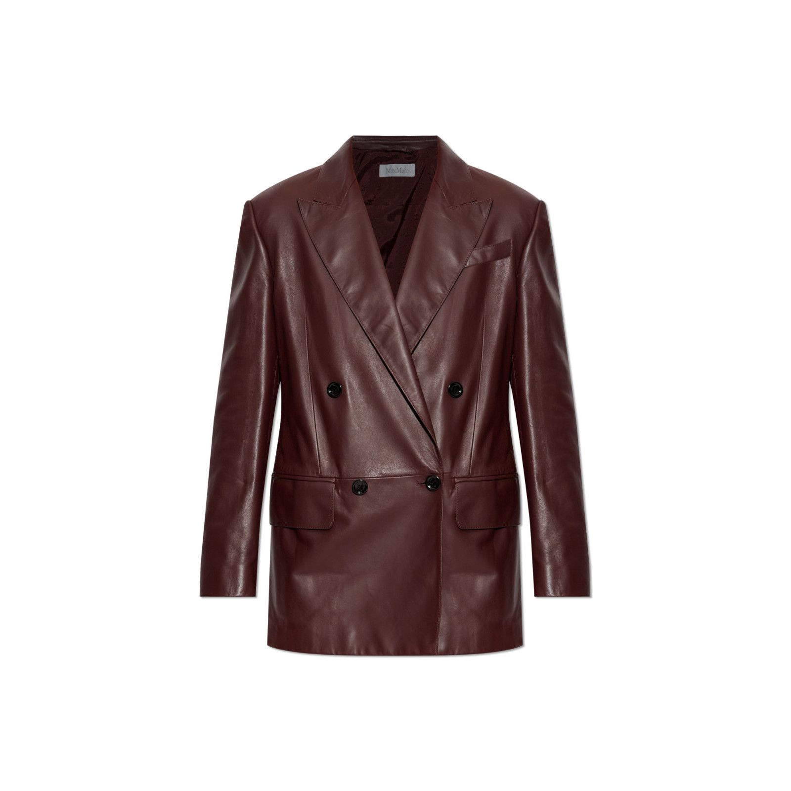 Max Mara MAX MARA Duse Olimpia Cherry Nappa Leather Blazer Jacket New Size S / US 4 / IT 40 - 1 Thumbnail