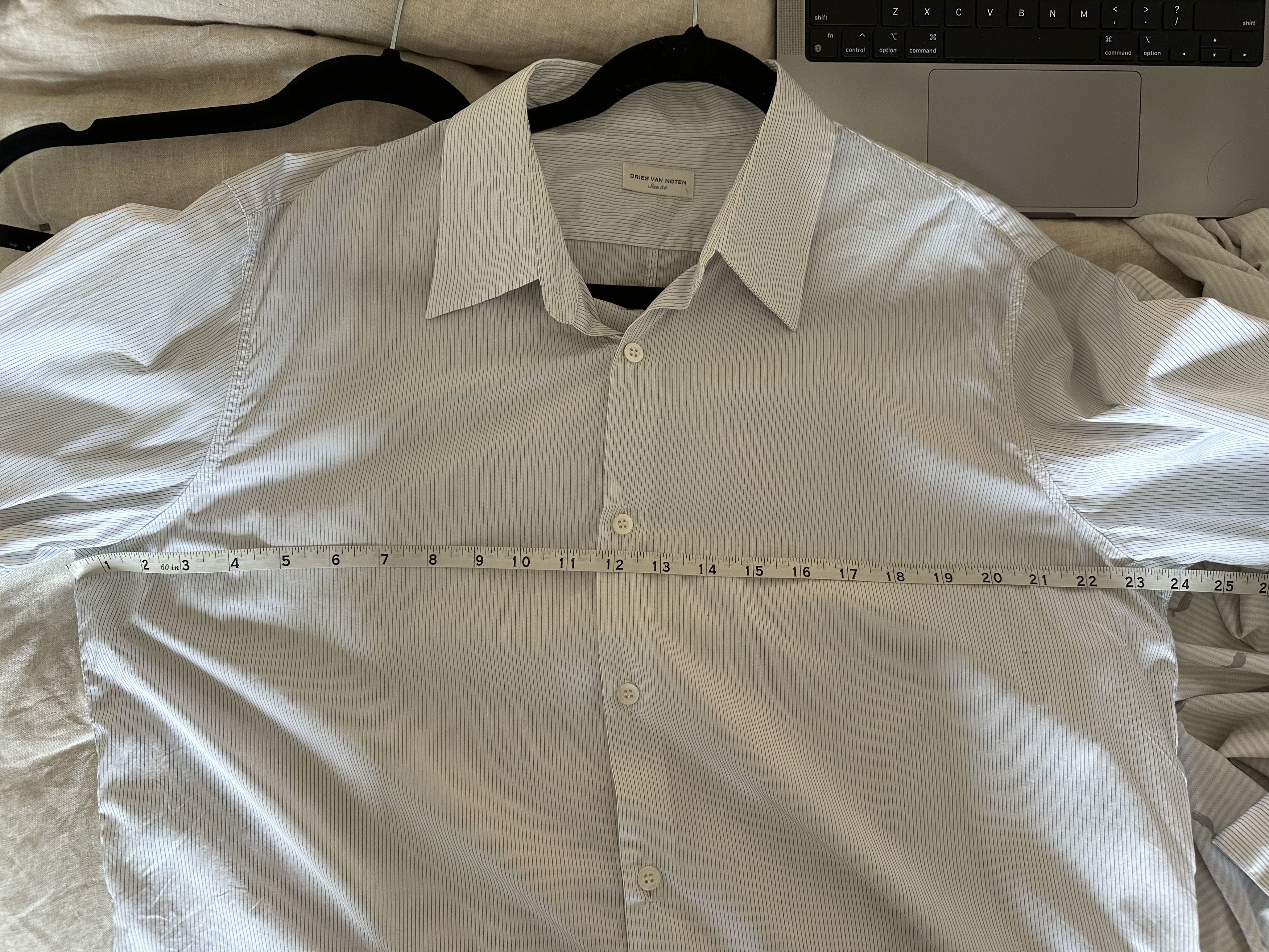 Dries Van Noten Dries Van Noten Pinstriped Button Up Shirt Size US XL / EU 56 / 4 - 6 Thumbnail