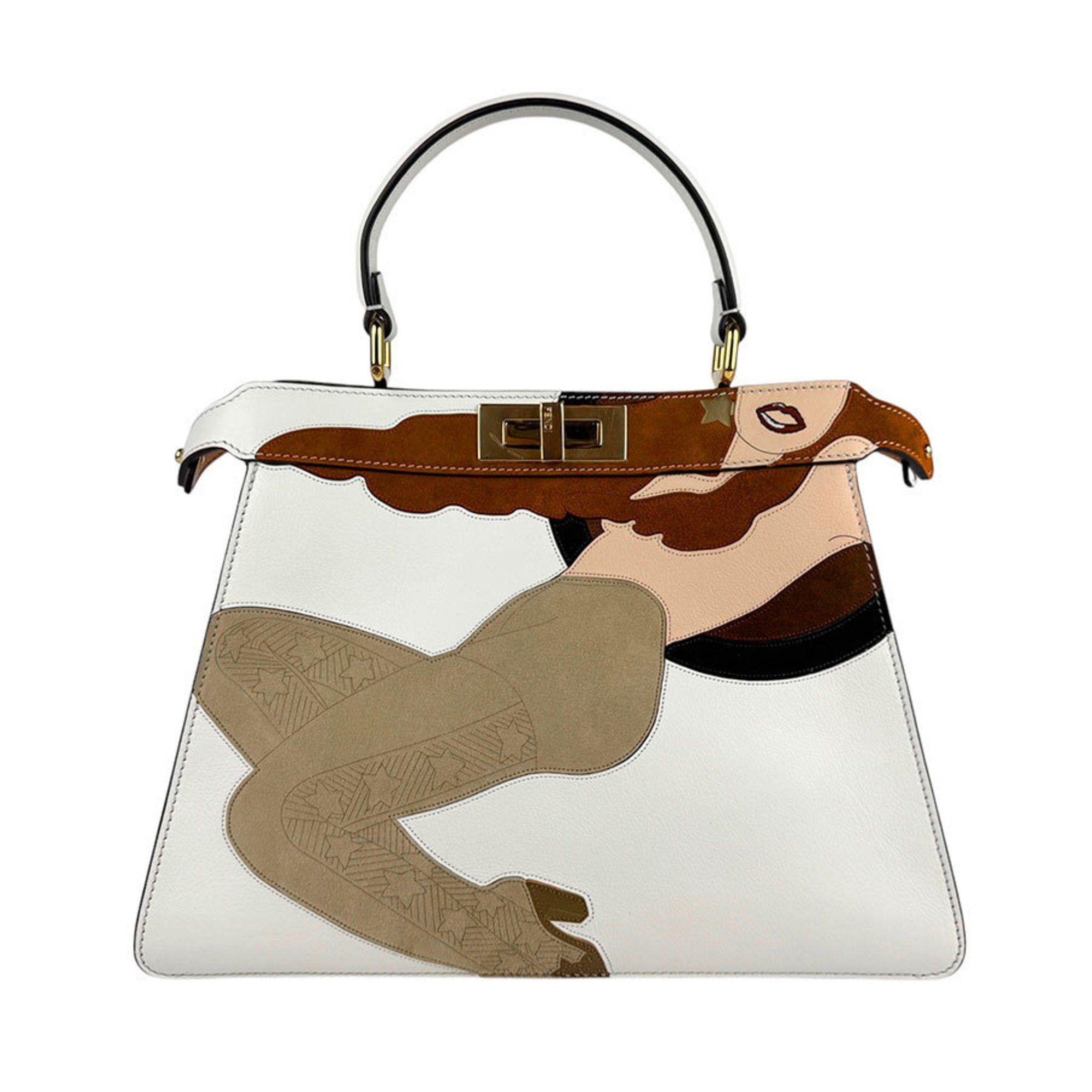 Fendi Handbag Shoulder Bag Peekaboo I See You Medium Leather White Women's 8Bn321-Ajgb Z3921