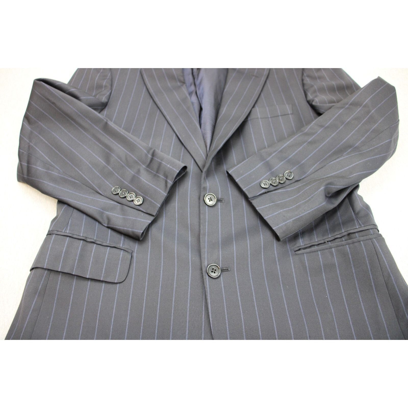Brooks Brothers Brooks Brothers Suit Blazer Mens 40R Navy Blue Striped Wool Size 40R - 9 Thumbnail