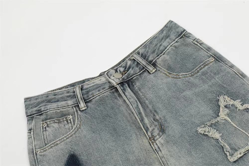Japanese Brand × Jean Star embroidered American straight wide-leg jeans y2k Size US 32 / EU 48 - 3 Thumbnail