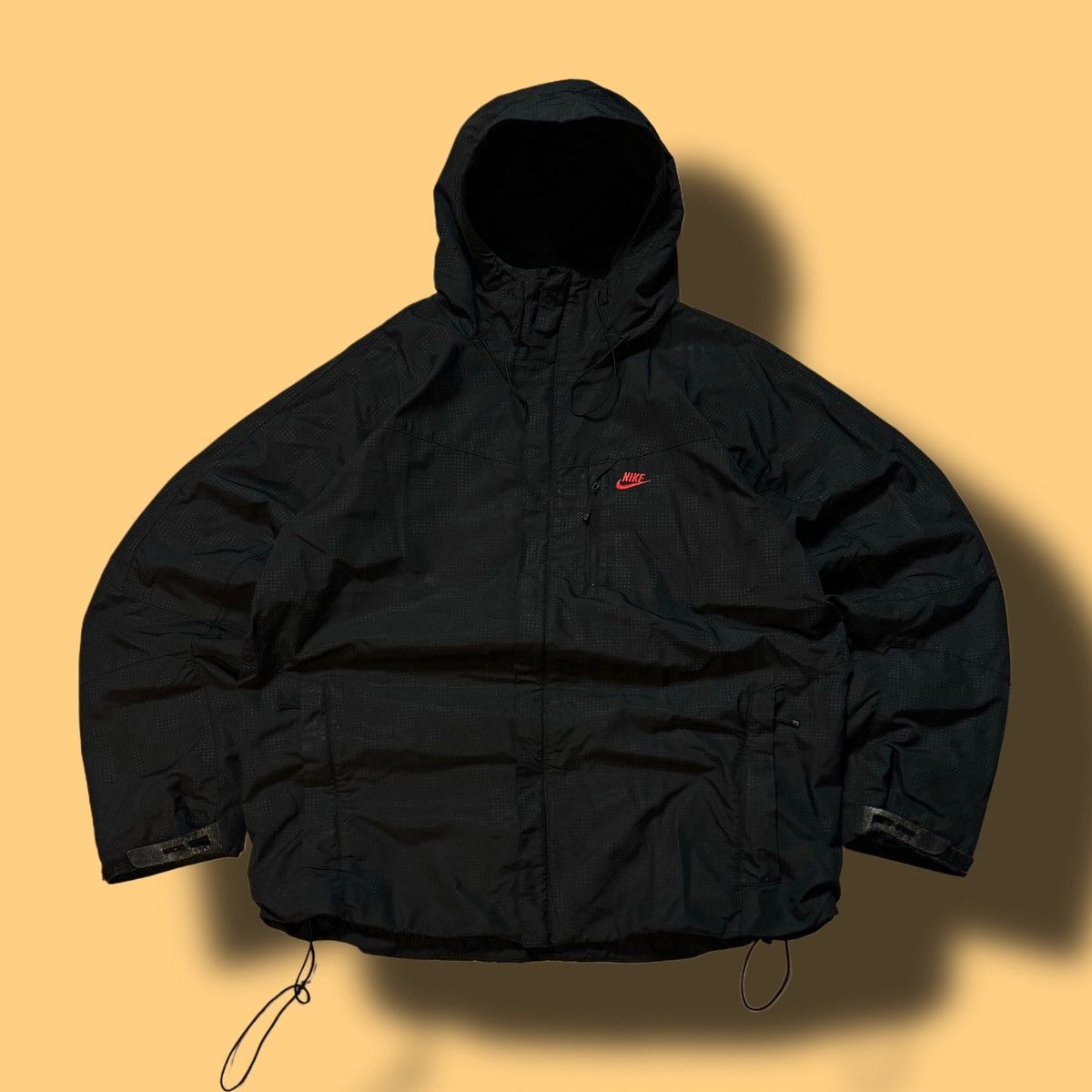 Nike × Vintage 00s Nike Vintage Airmax Nylon Oversize Drill Hooded Jacket Size US L / EU 52-54 / 3 - 1 Thumbnail