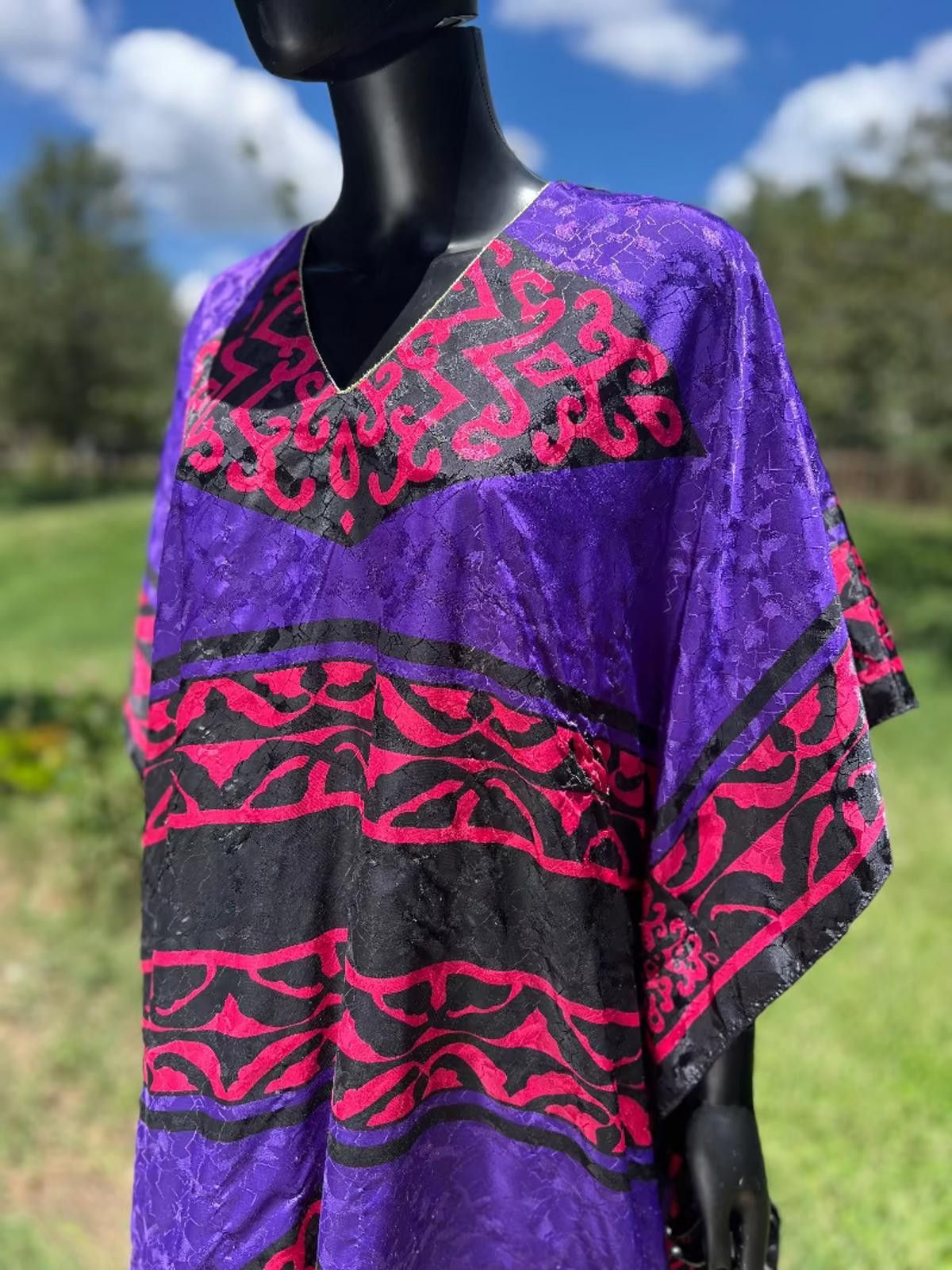 Other Violet & Red Geometric Winslar Kaftan 80s Size ONE SIZE - 4 Thumbnail