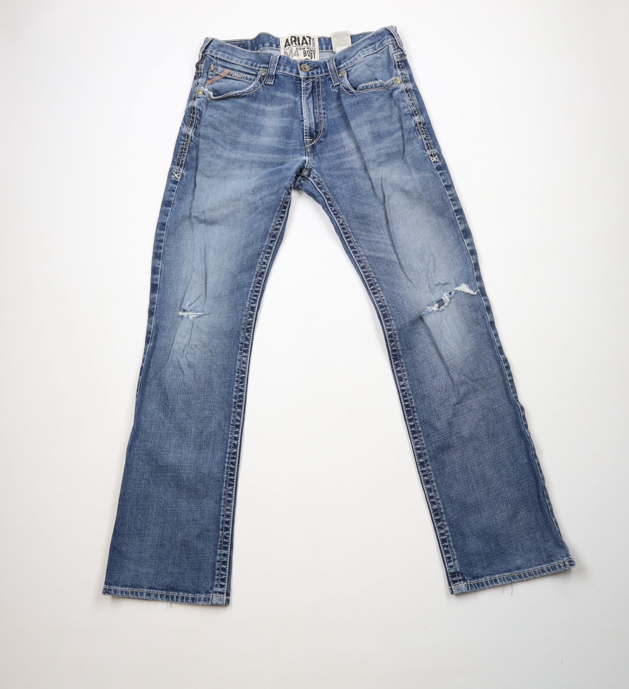 Ariat × Vintage Ariat Thick Stitch Low Rise M4 Bootcut Denim Jeans Blue Size US 33 - 1 Thumbnail