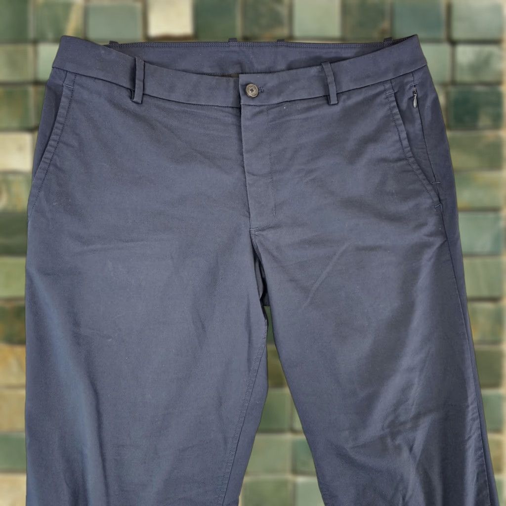 Vintage Kit and Ace Pants Jogger Chino Navy Blue 36 Mens Tapered Zip Pocket Cuffed Pockets Casual Jeans Style Size US 36 / EU 52 - 1 Thumbnail