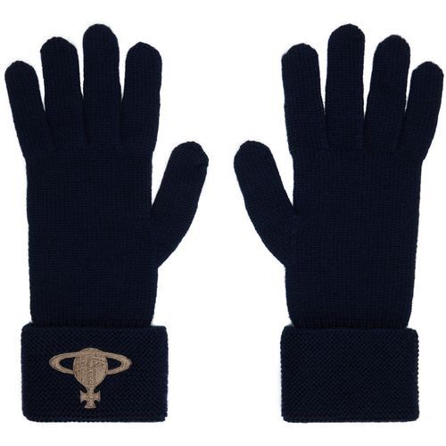Vivienne Westwood o1y0525 Size : S/M / Logo Gloves in Midnight Blue Size ONE SIZE - 1 Thumbnail
