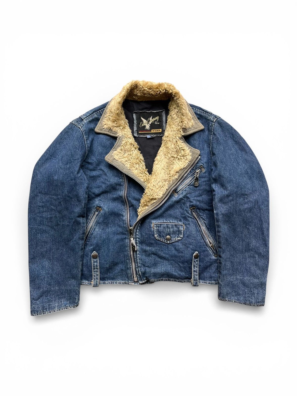 Edwin 90’s Edwin Company Motorcycle Riders Denim Jacket Size US M / EU 48-50 / 2 - 1 Thumbnail