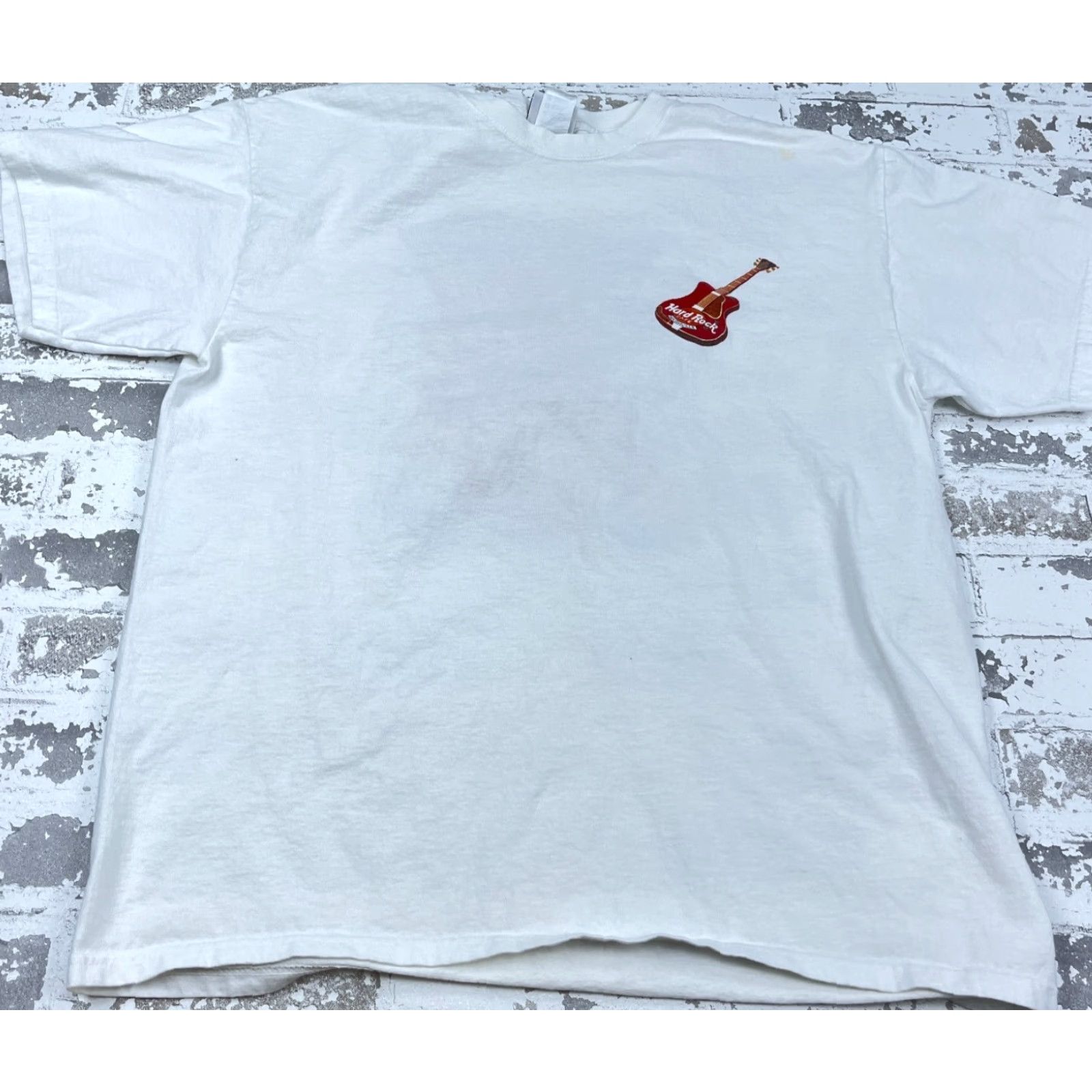 Hard Rock Cafe VINTAGE Hard Rock Cafe Shirt Men L White Graphic Print 90s Retro Logo T-Shirt Size US L / EU 52-54 / 3 - 4 Thumbnail