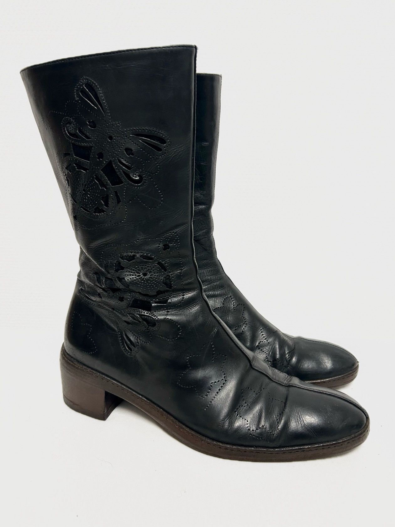 Dries Van Noten 2006 Laser-Cut Leather Boot Size US 8 / EU 41 - 1 Thumbnail