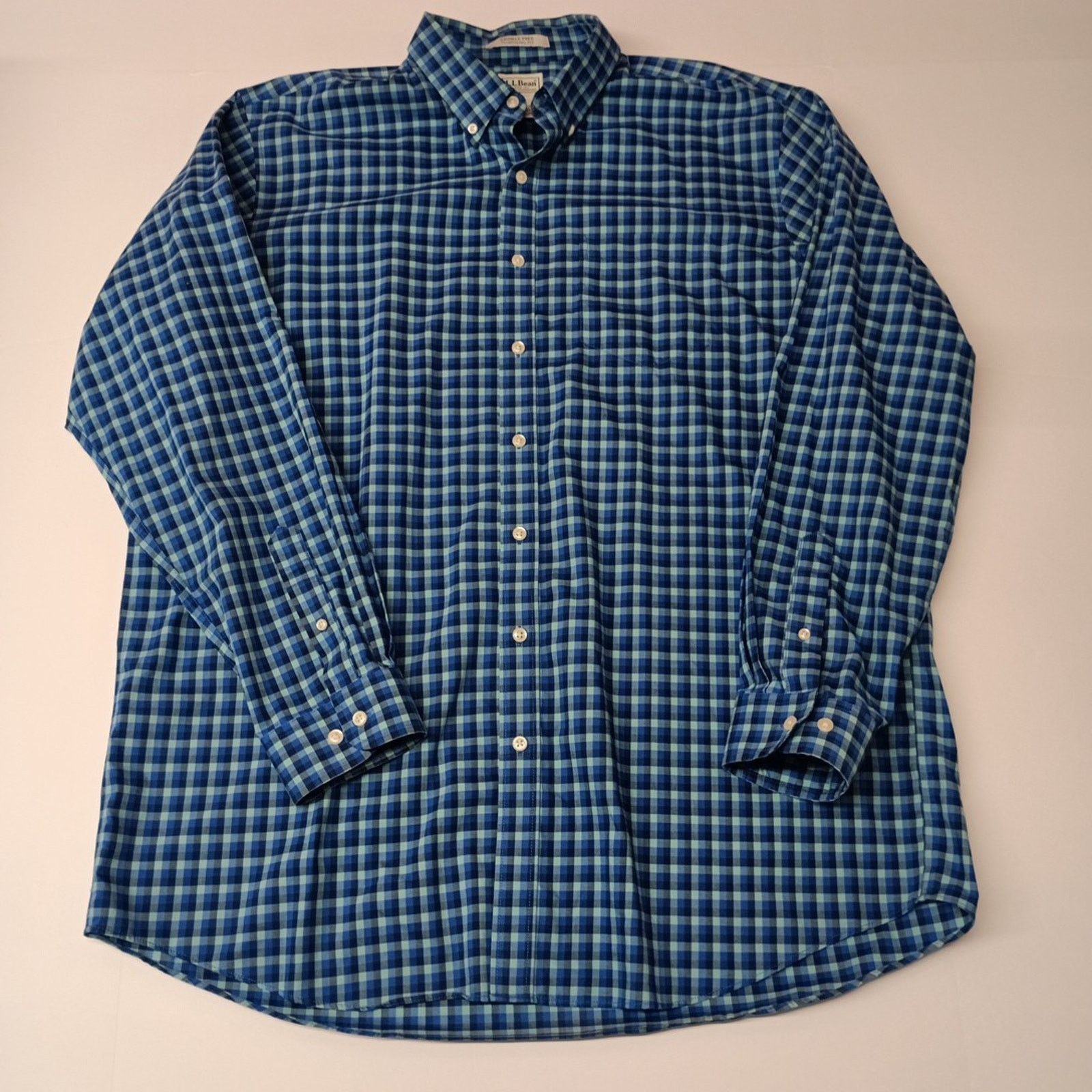 L.L. Bean LL Bean Shirt Men XLT Blue Plaid Button Down Traditional Fit Size US XL / EU 56 / 4 - 1 Thumbnail