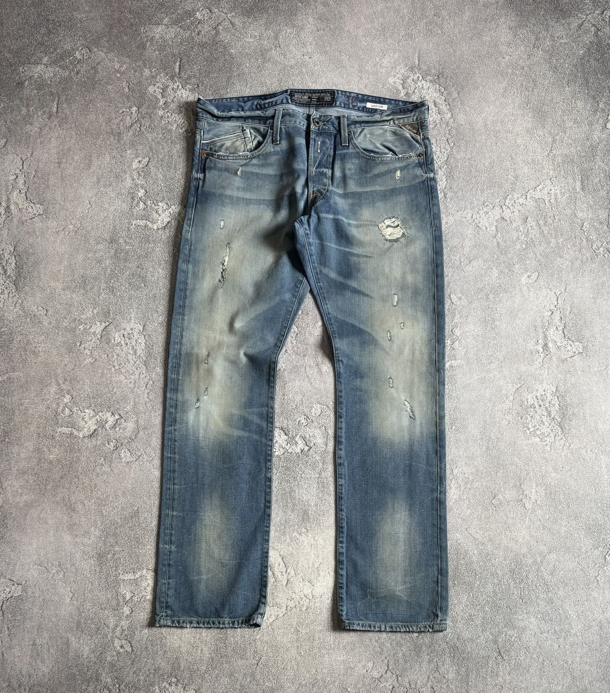 Replay Replay 36/34 Waitom distressed jeans pants trousers 👖 Y2K Size US 36 / EU 52 - 5 Thumbnail