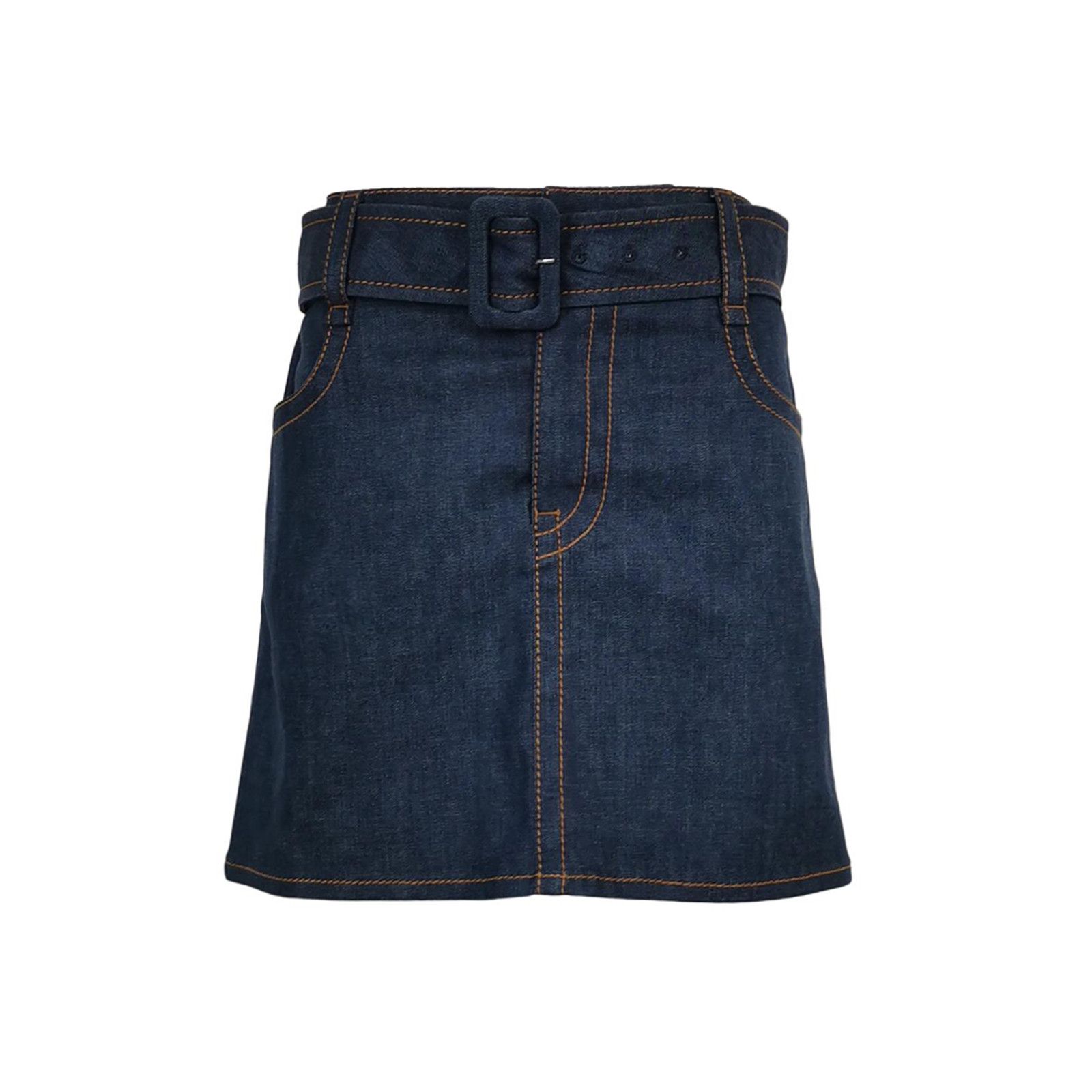 Prada Prada Logo Denim Mini Skirt IT 40 Size 27" / US 4 / IT 40 - 1 Thumbnail