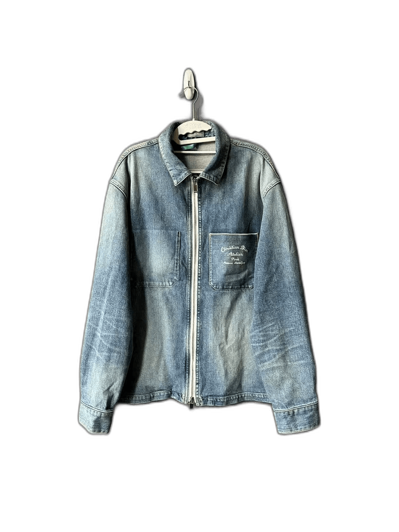 Dior Dior Embroidered Zip Denim Jacket Size US XXL / EU 58 / 5 - 1 Thumbnail