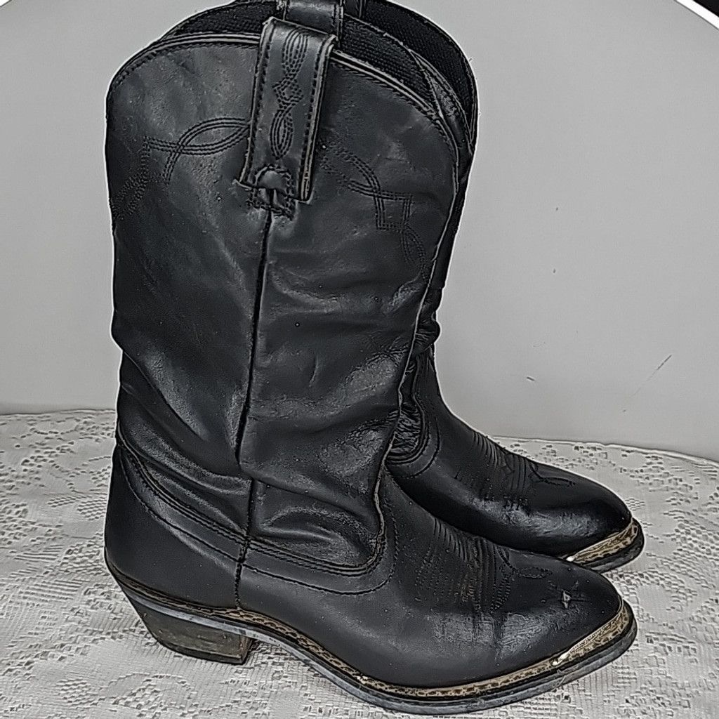 The Unbranded Brand Shyanne Patsy Shy slouch cowgirl black leather boots sz 6.5 Size US 6.5 / IT 36.5 - 2 Thumbnail