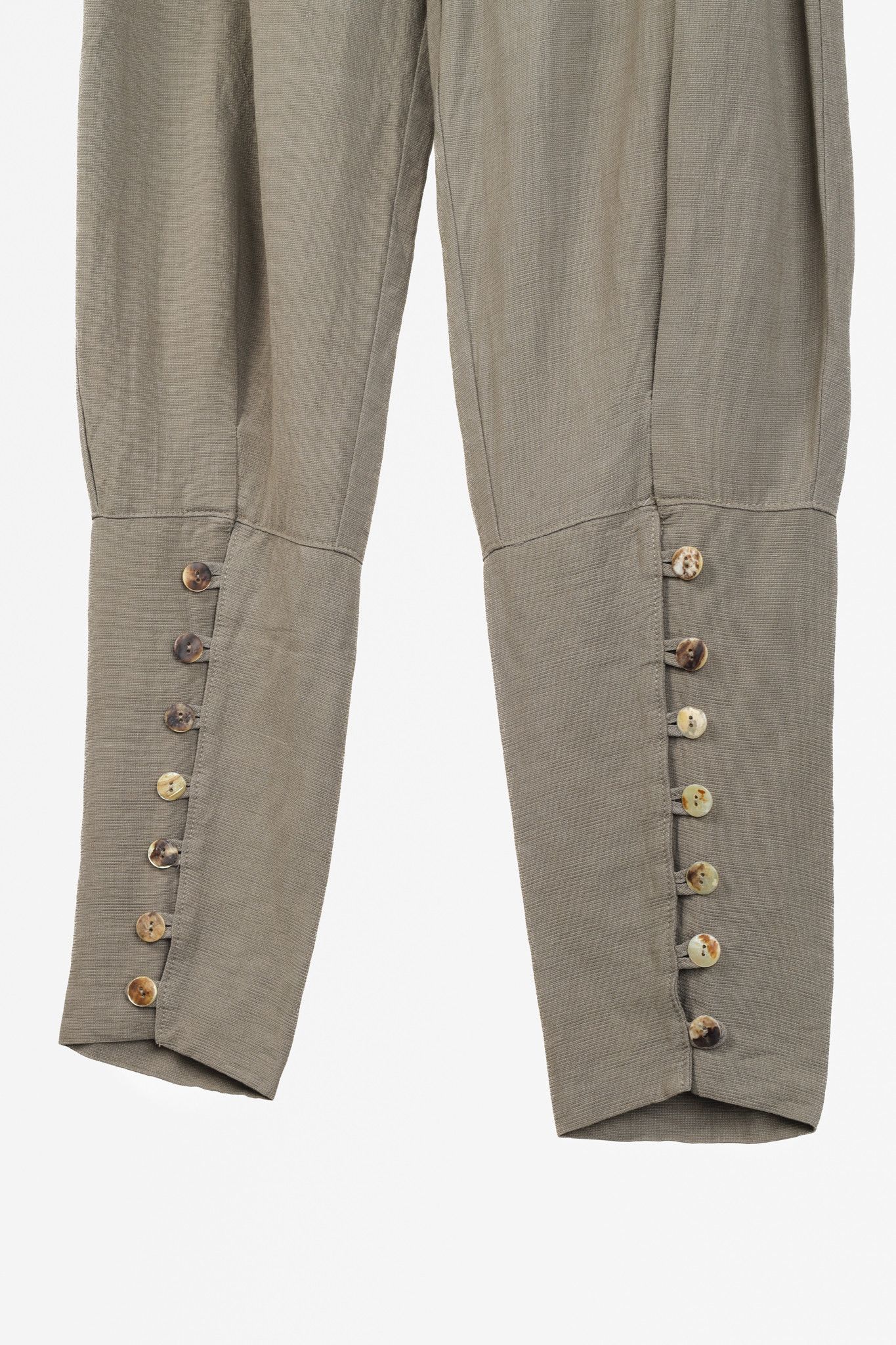 Sarah Pacini Sarah Pacini Shell Trimmed Khaki Jodhpurs Pants Size 26" / US 2 / IT 38 - 6 Thumbnail