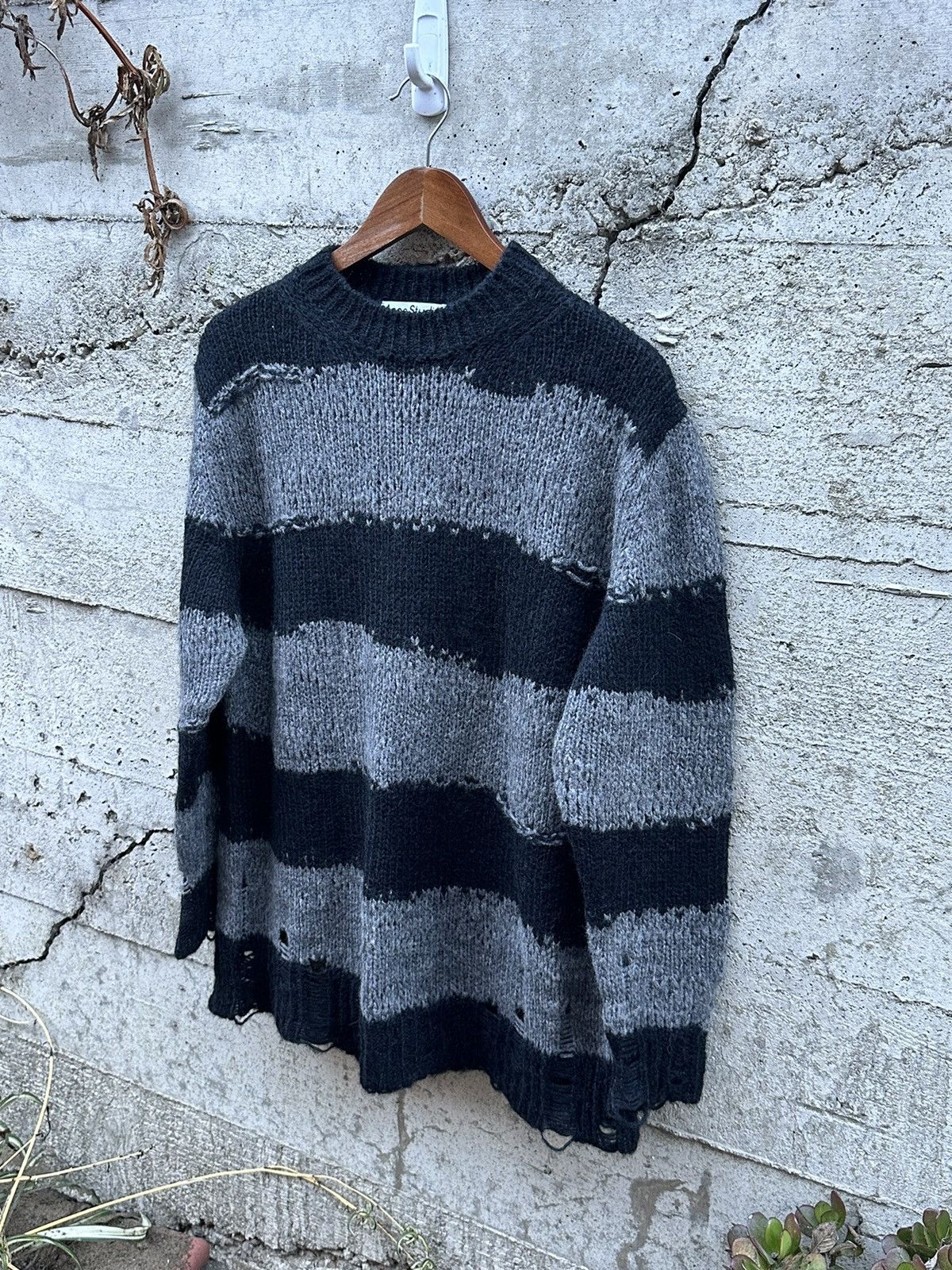 image of Grail Acne Studios Distressed Kurt Cobain Knit Sweater, Men's (Size Medium)