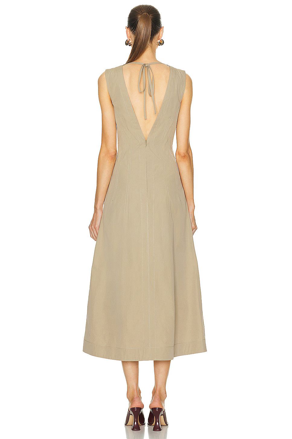 Bottega Veneta o1n1vont1225 Compact Cotton Dress in Sand Size XS / US 0-2 / IT 36-38 - 3 Thumbnail
