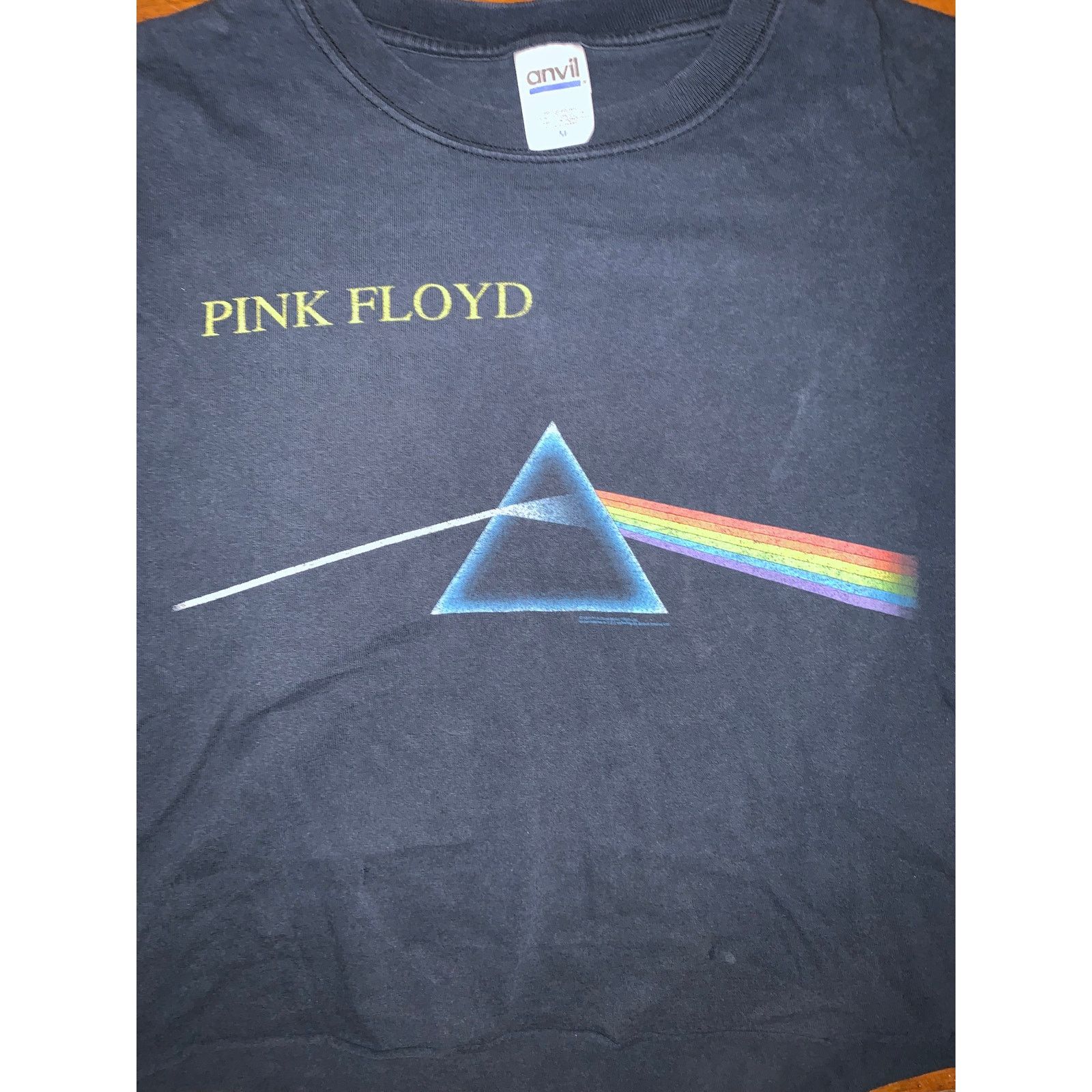 Anvil Pink Floyd Dark Side of the Moon CROPPED T-Shirt Mens Medium Size US M / EU 48-50 / 2 - 2 Thumbnail