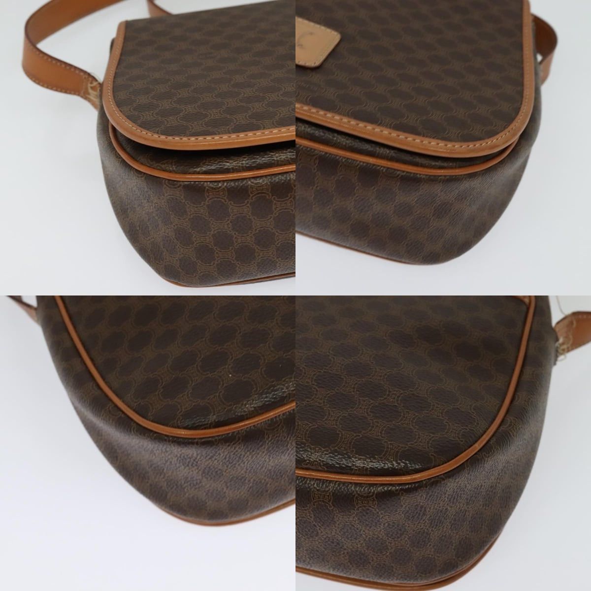 Celine CELINE Macadam Canvas Shoulder Bag Pvc Leather Brown Gold Size ONE SIZE - 10 Thumbnail
