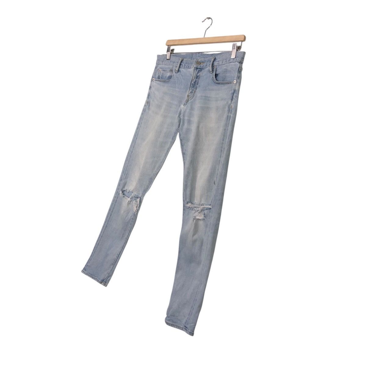Japanese Brand SHIPS “Destroyed Knee” Slim Denim Issey Miyake Size 30" / US 8 / IT 44 - 3 Thumbnail