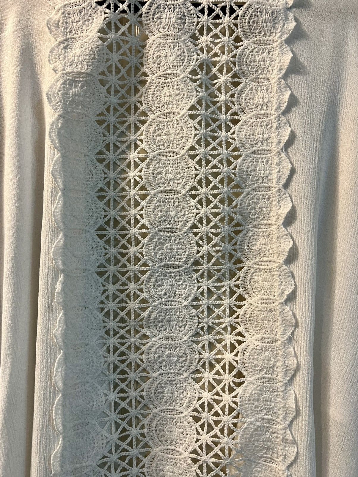 Other dee elle White Cotton Crochet Lace Kaftan Size ONE SIZE - 3 Thumbnail