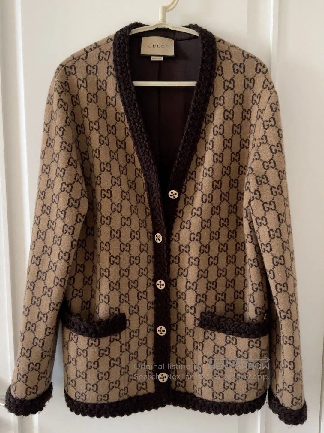 Gucci Gucci Wool GG Knit Brown Cardigan. Size XS / US 0-2 / IT 36-38 - 1 Thumbnail