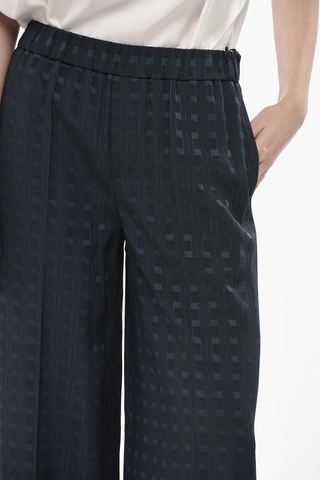 Kenzo og1mm0426 Jacquard Palazzo Pant in Blue Size 27" / US 4 / IT 40 - 3 Thumbnail