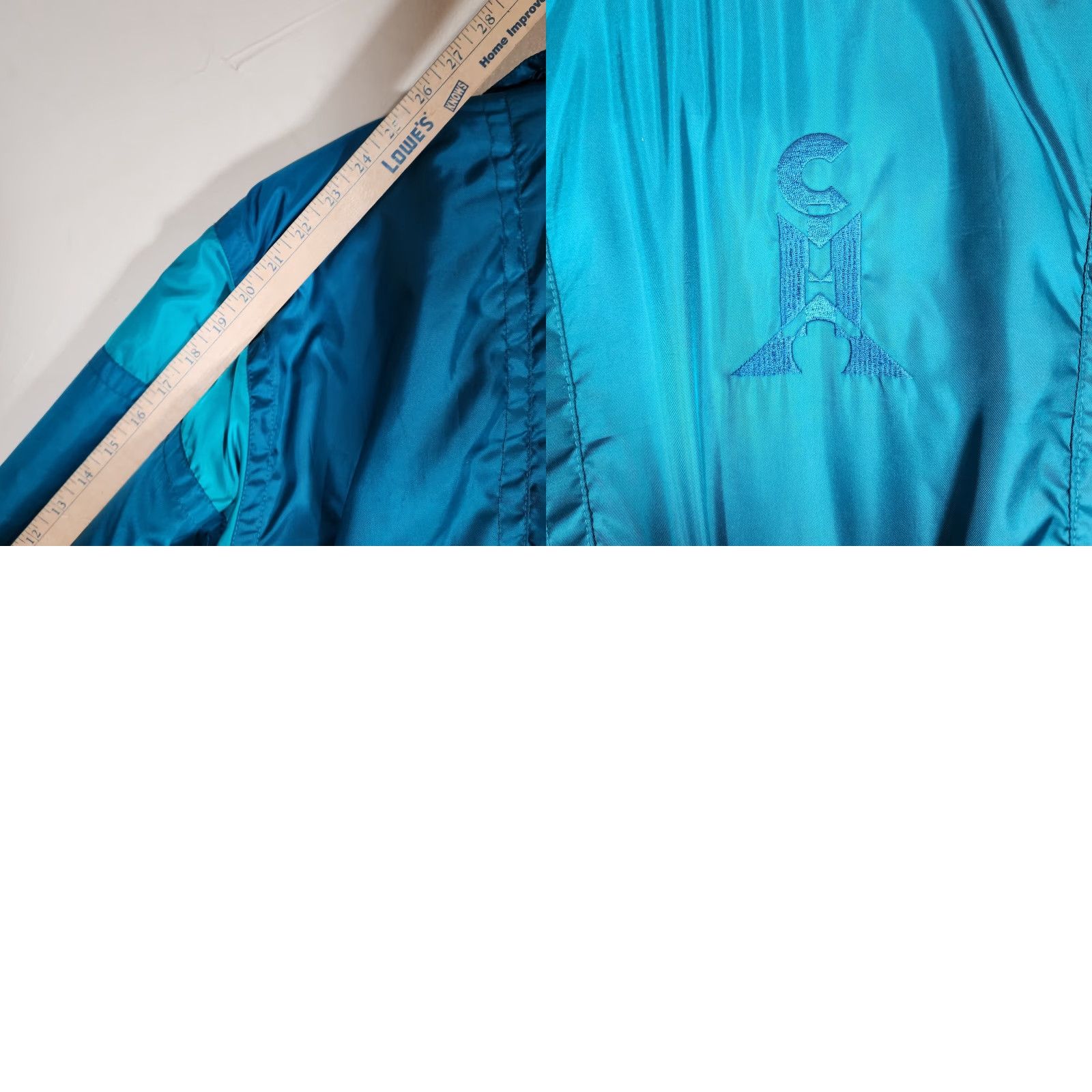 Altea VINTAGE Cima Ski Wear Jacket Womens 10 Blue Puffer Short Stand-Up Collar Nylon Zip Full Zipper Logo Windproof 80s 90s Retro Funky Size L / US 10 / IT 46 - 9 Thumbnail
