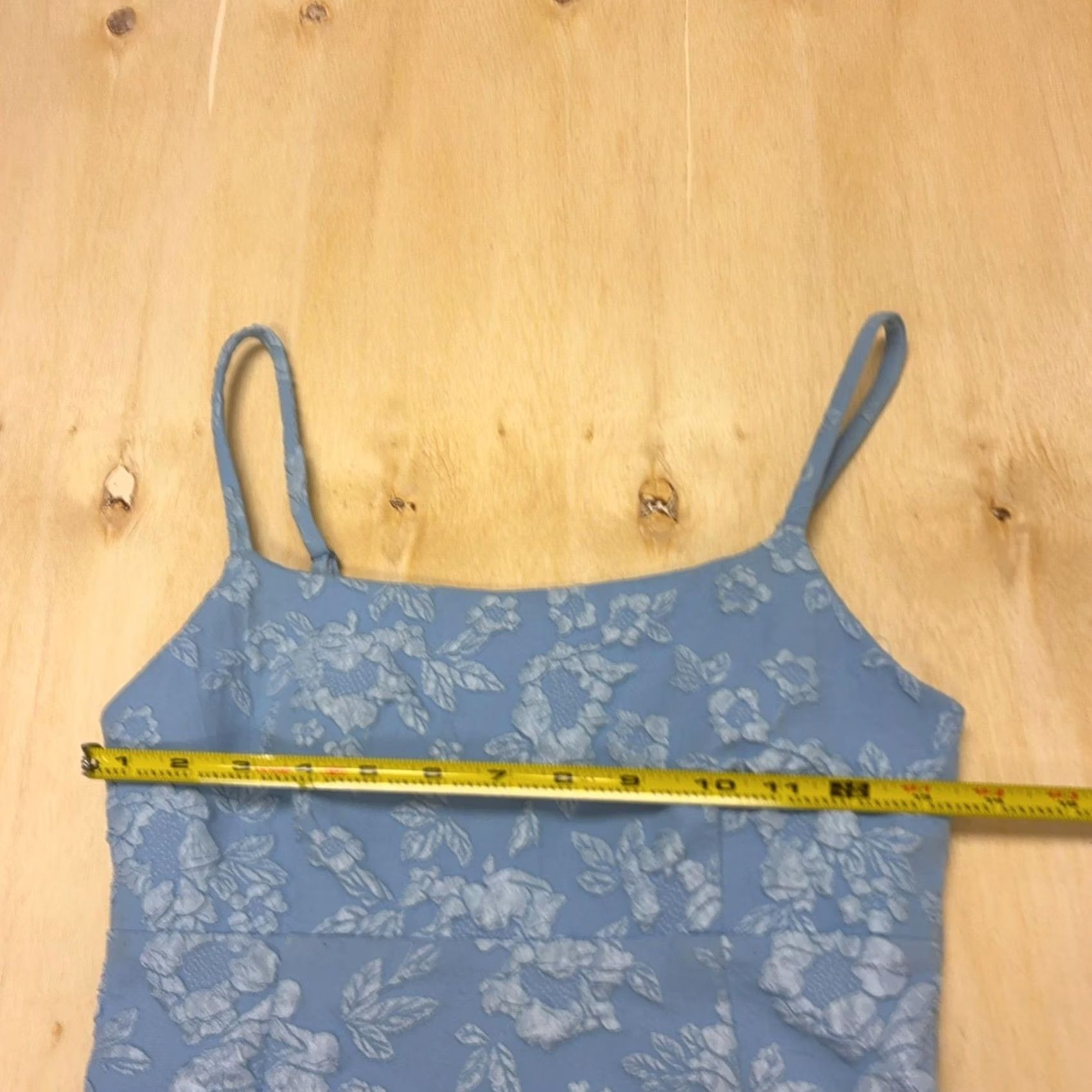 Vintage Live To Be Spoiled Dress Womens Small Blue Floral Square Neck Bodycon Slip Short Size 28" / US 6 / IT 42 - 6 Thumbnail