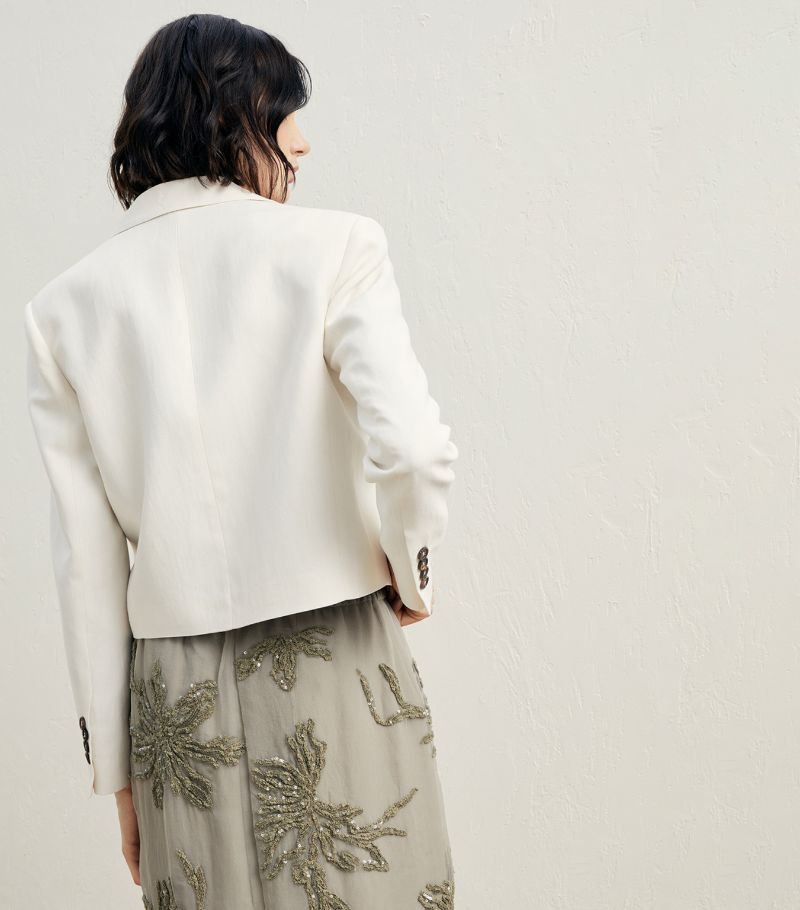 Brunello Cucinelli Jacket in White Size L / US 10 / IT 46 - 3 Thumbnail