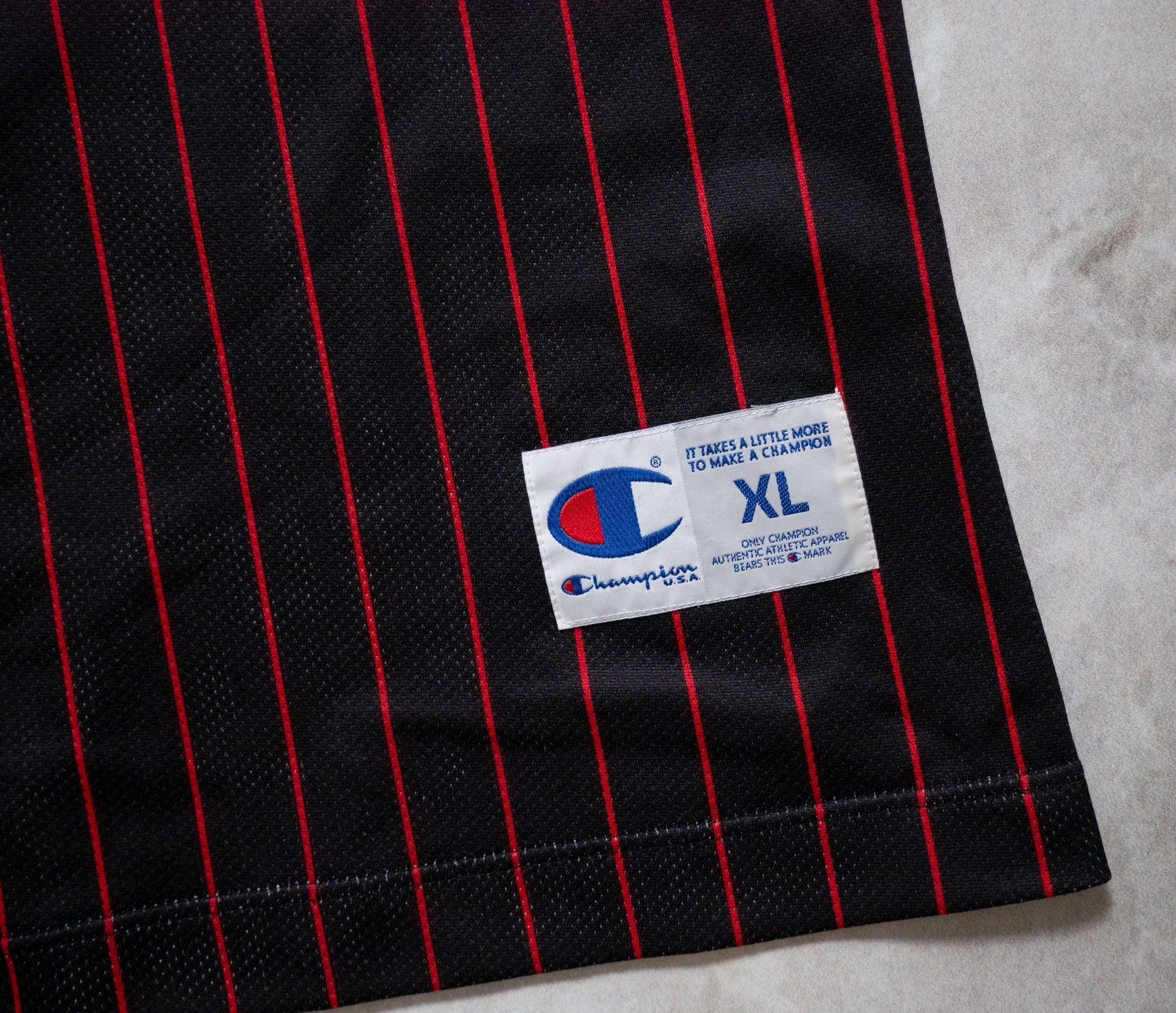 Champion × NBA × Vintage Vintage Champion x NBA Bulls #23 Jordan Striped Jersey Size US XL / EU 56 / 4 - 6 Thumbnail