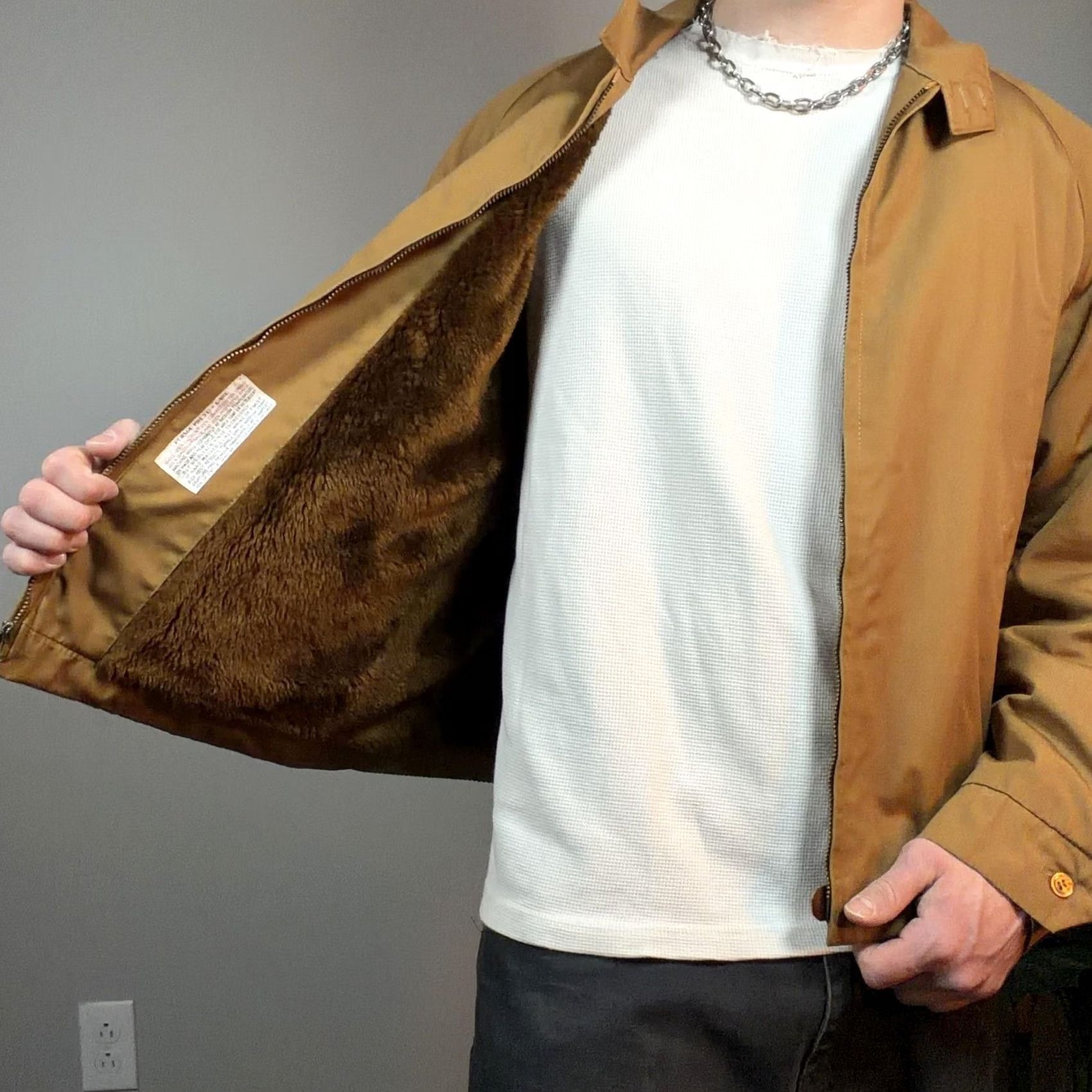Sears Vintage Sears Jacket Mens 42 Brown Fleece Lined Perma-Prest Windbreaker Size US XS / EU 42 / 0 - 2 Thumbnail