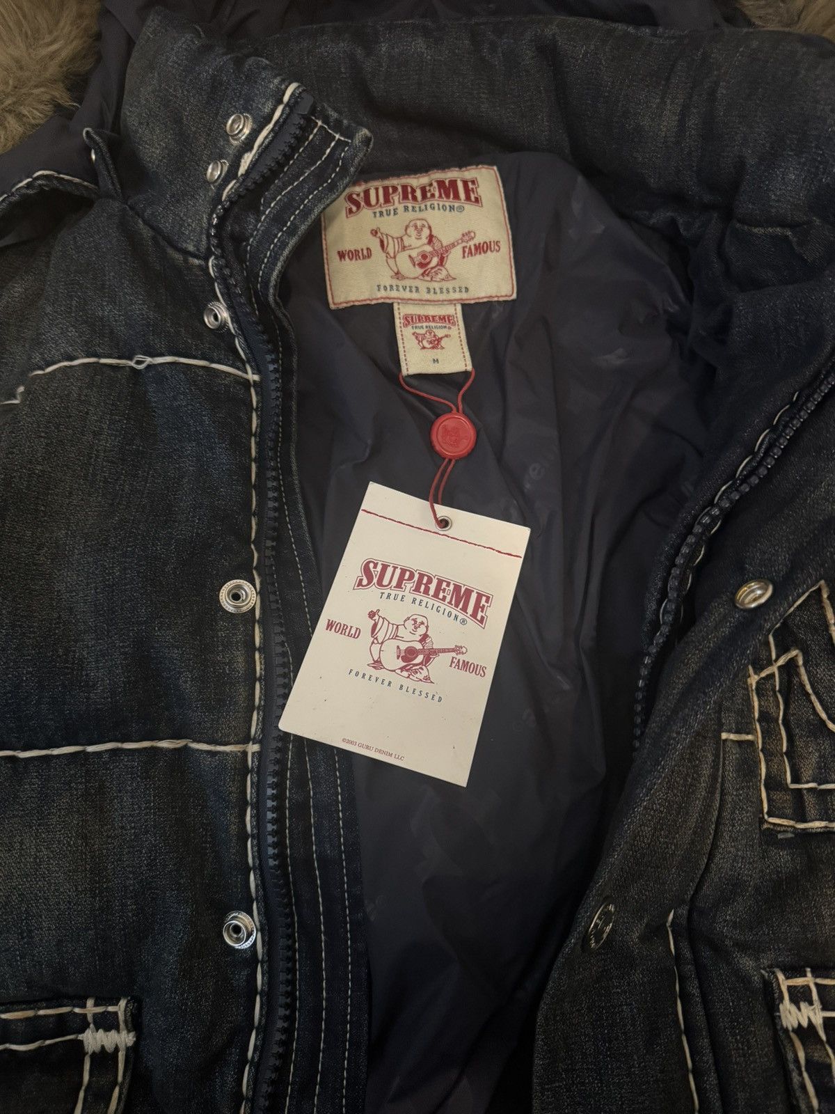 Supreme × True Religion Supreme X True Religion Puffer Jacket Dirty Indigo Size US M / EU 48-50 / 2 - 4 Thumbnail